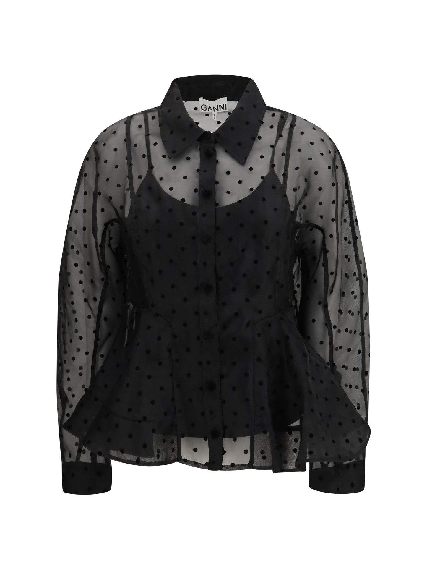 Ganni Women Polka Dot Organza Shirt GANNI