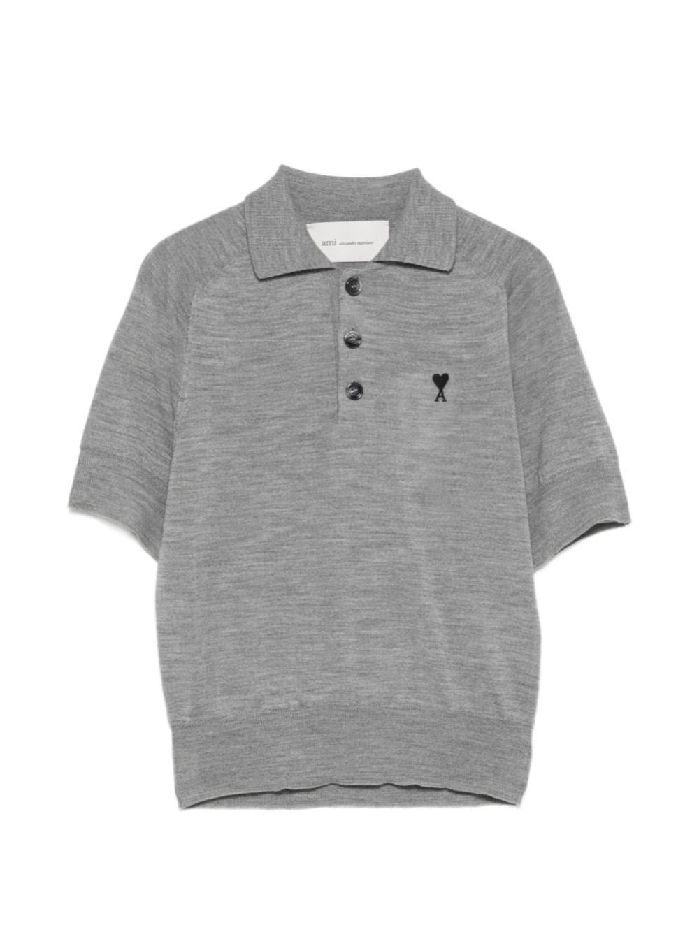 Ami Women Short-Sleeved Wool Polo Shirt AMI PARIS