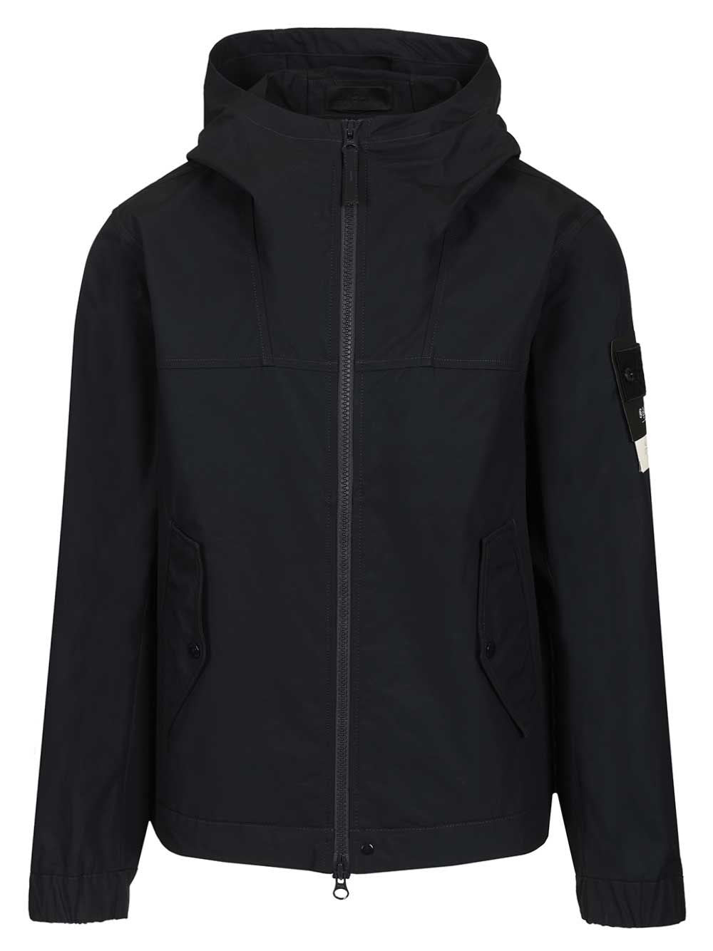 Stone Island Men Hooded Jacket In Stretch Organic Cotton Twill STONE ISLAND