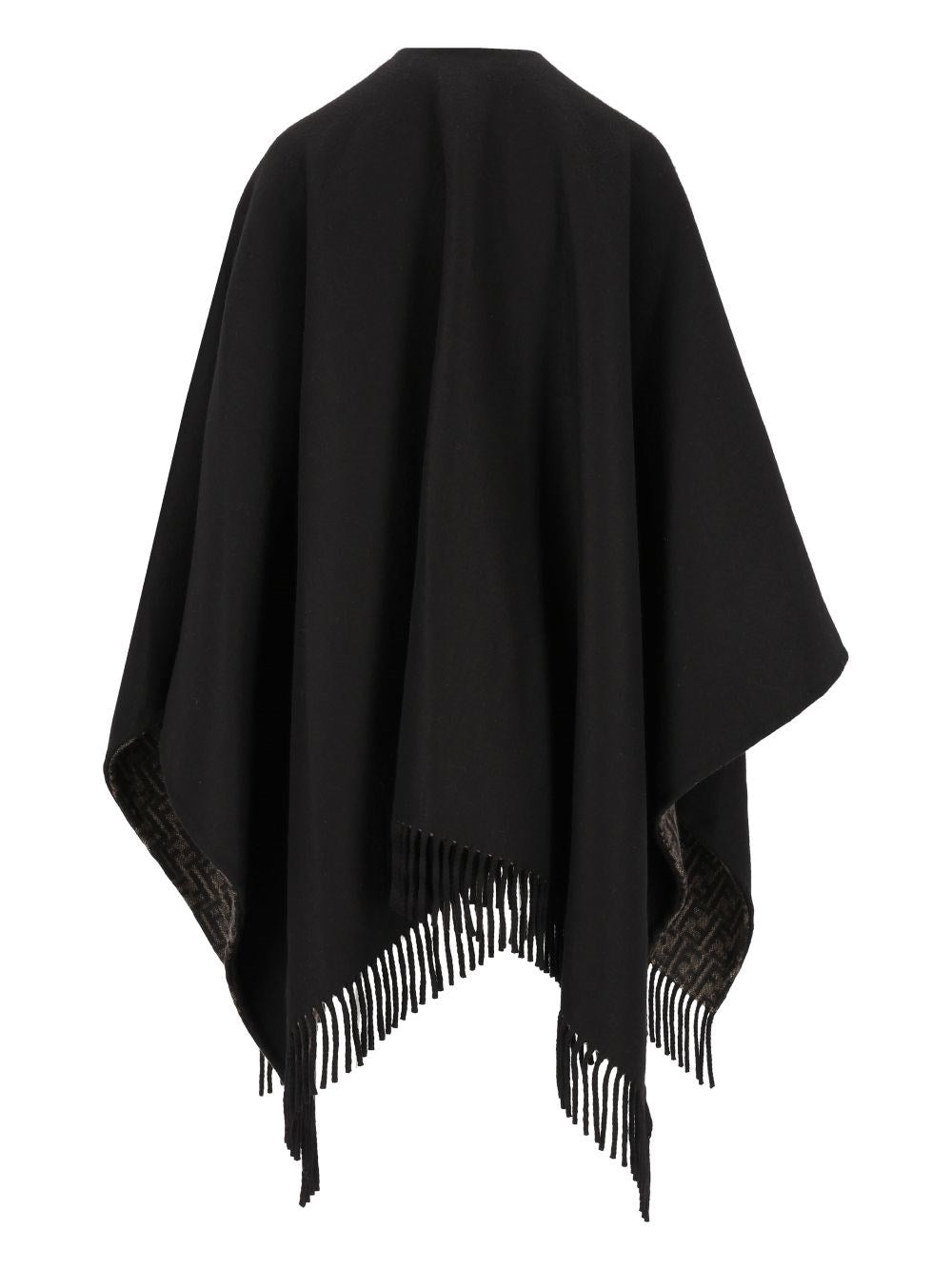 Fendi Women Ff Zucca Wool And Cashmere Poncho.