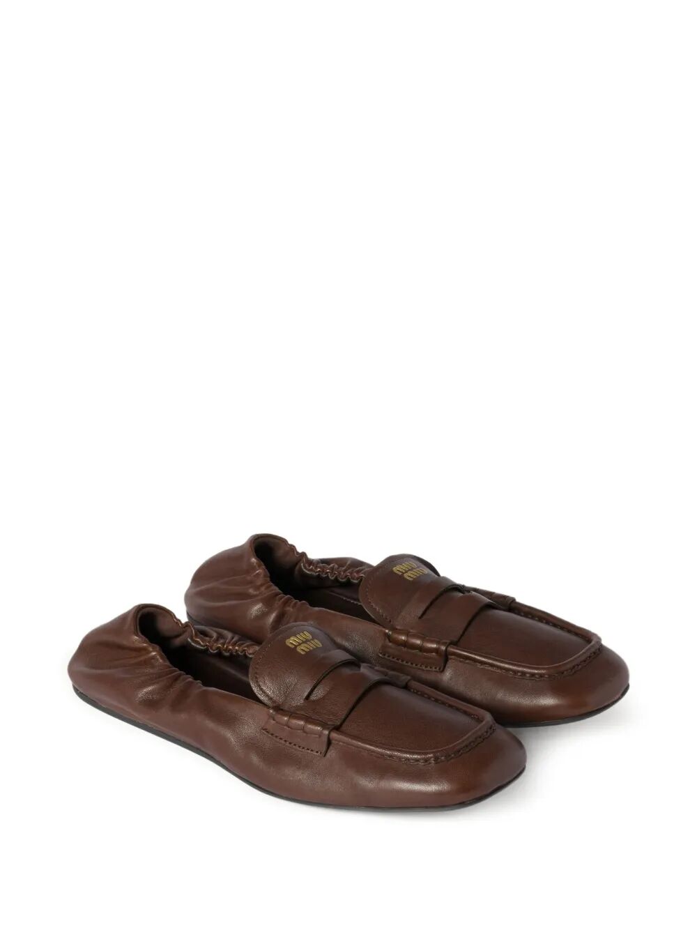 Miu Miu Women Ruches Nappa Leather Loafers MIU MIU