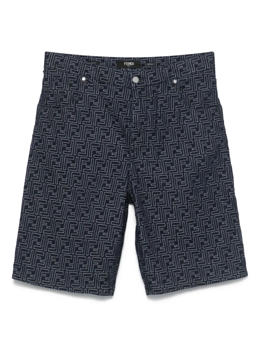 Fendi Men Ff Jacquard Denim Shorts FENDI