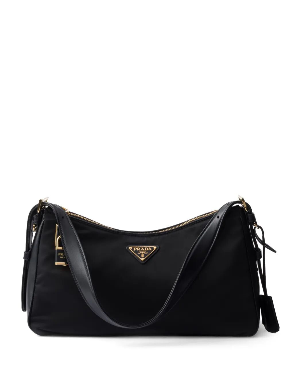 Prada Women Prada Aimée Large Re-Nylon And Leather Shoulder Bag With Padlock PRADA