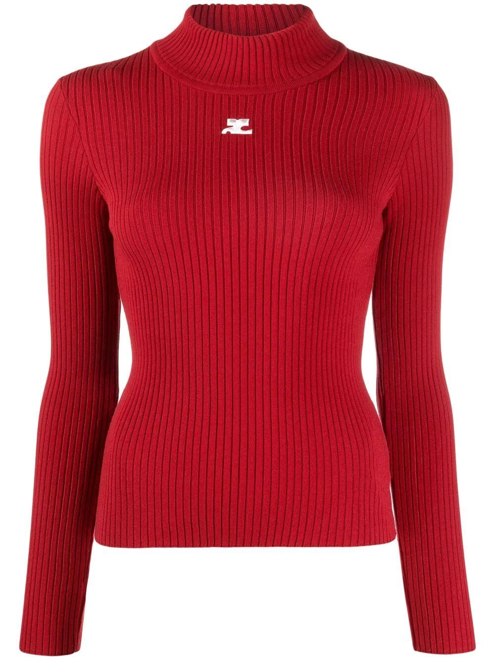 Courreges Women Re-Edition Rib Knit Mockneck Sweater COURREGES