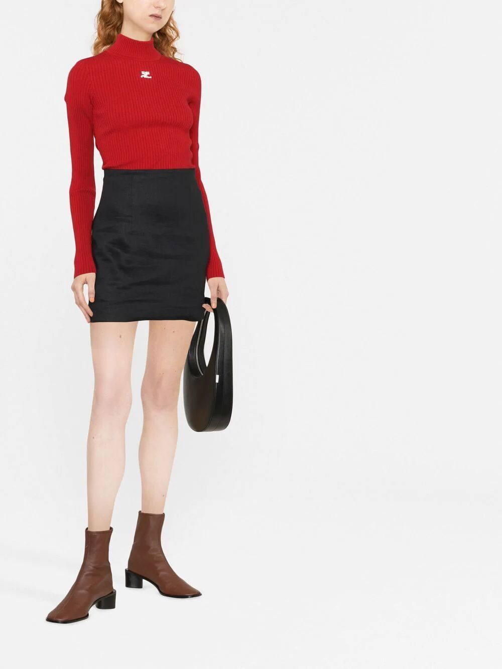 Courreges Women Re-Edition Rib Knit Mockneck Sweater COURREGES