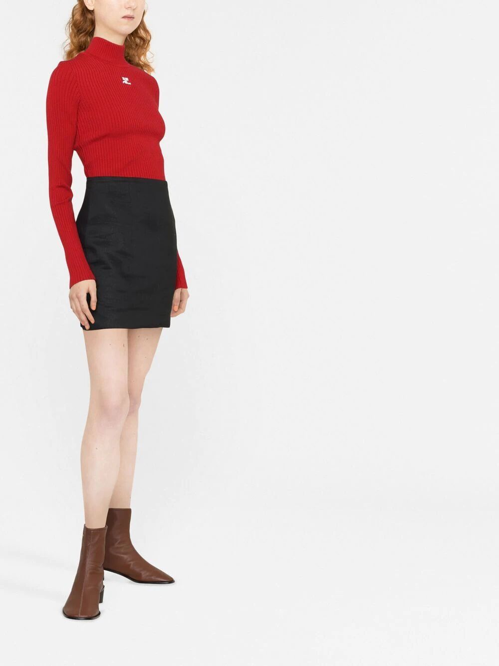 Courreges Women Re-Edition Rib Knit Mockneck Sweater COURREGES