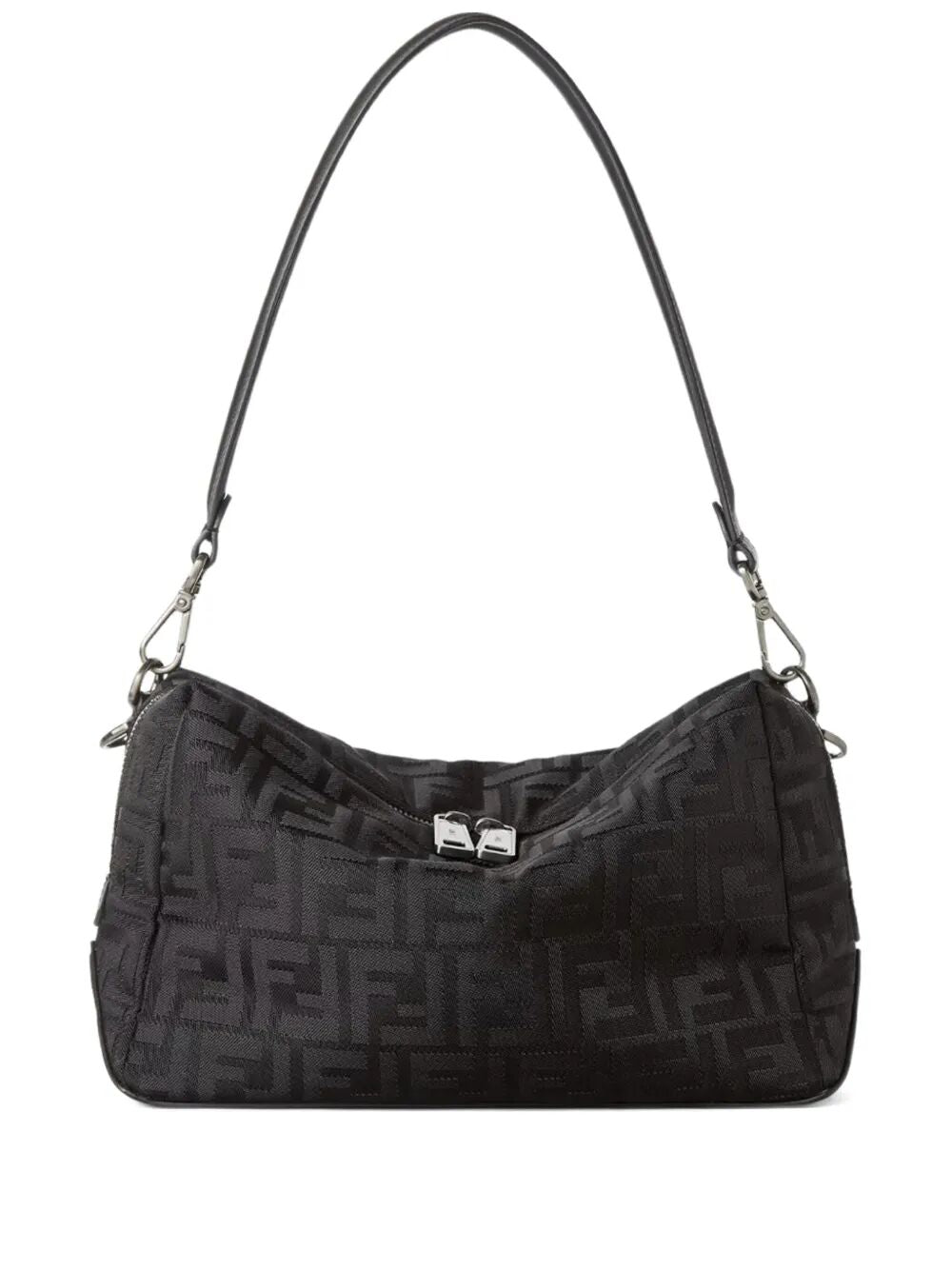 Fendi Men Squared Ff Fendi Lui Medium Leather And Nylon Bag FENDI