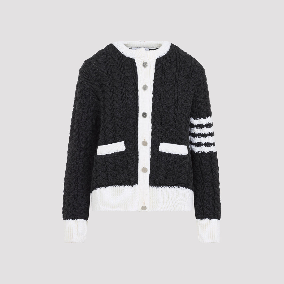 Thom Browne Aran Cable Crew Neack Cardigan Women THOM BROWNE