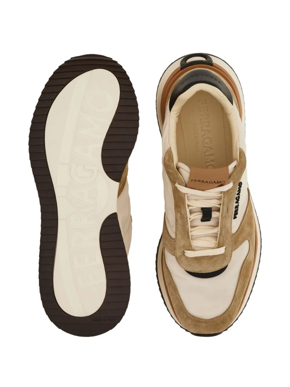 Ferragamo Men Atlantic Waterproof Fabric And Suede Sneakers FERRAGAMO