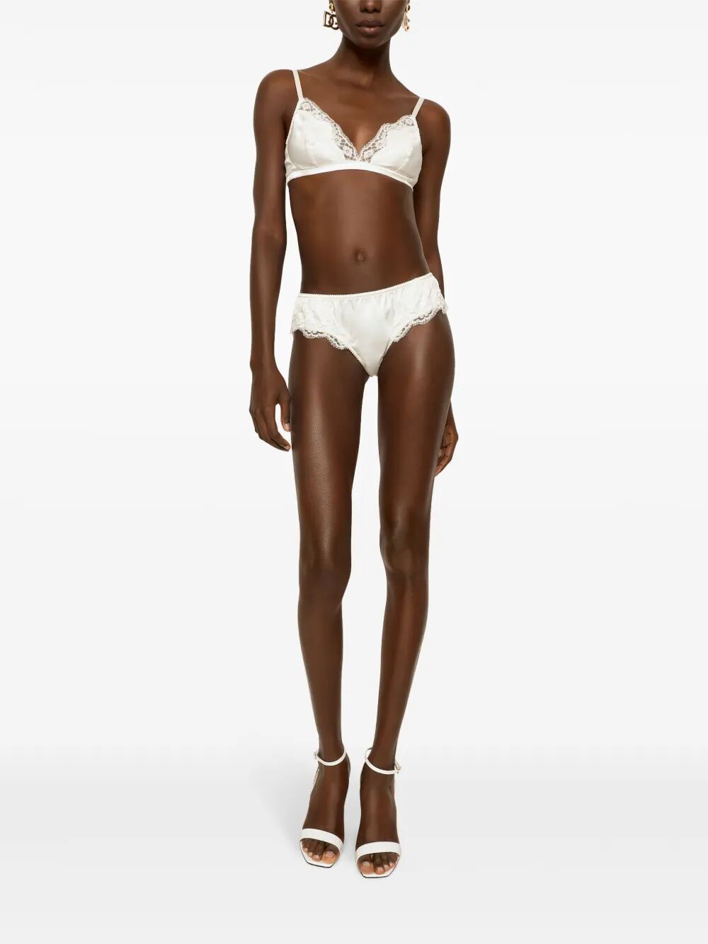 Dolce & Gabbana Women Satin Briefs With Lace Detailing DOLCE & GABBANA
