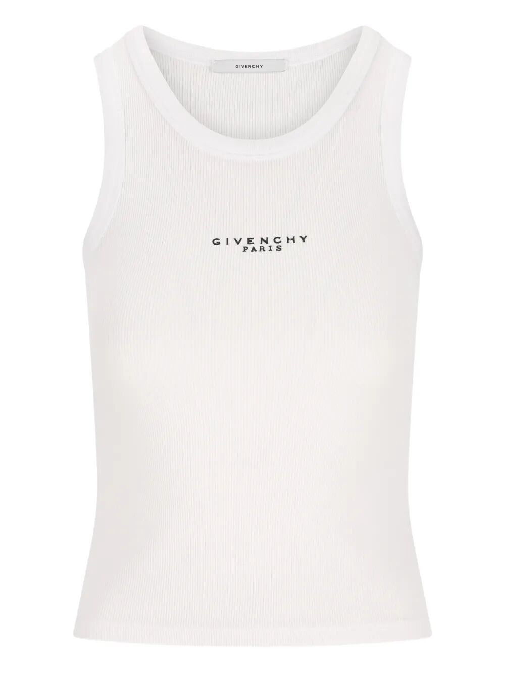 Givenchy Women Slim-Fit Cotton Tank Top With Givenchy Paris Print GIVENCHY