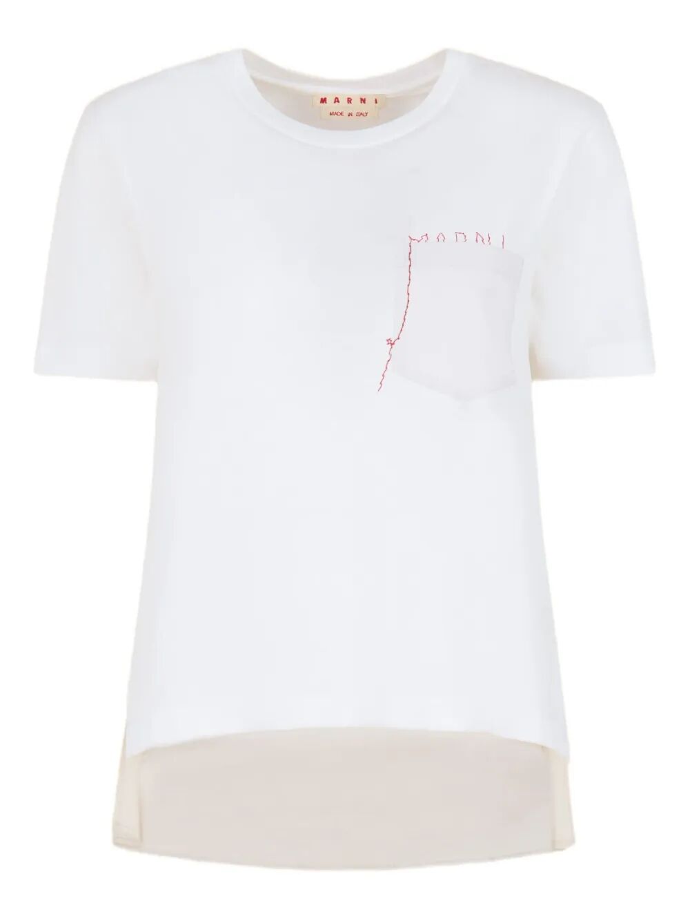 Marni Women Cotton T-Shirt With Embroidered Marni Logo MARNI