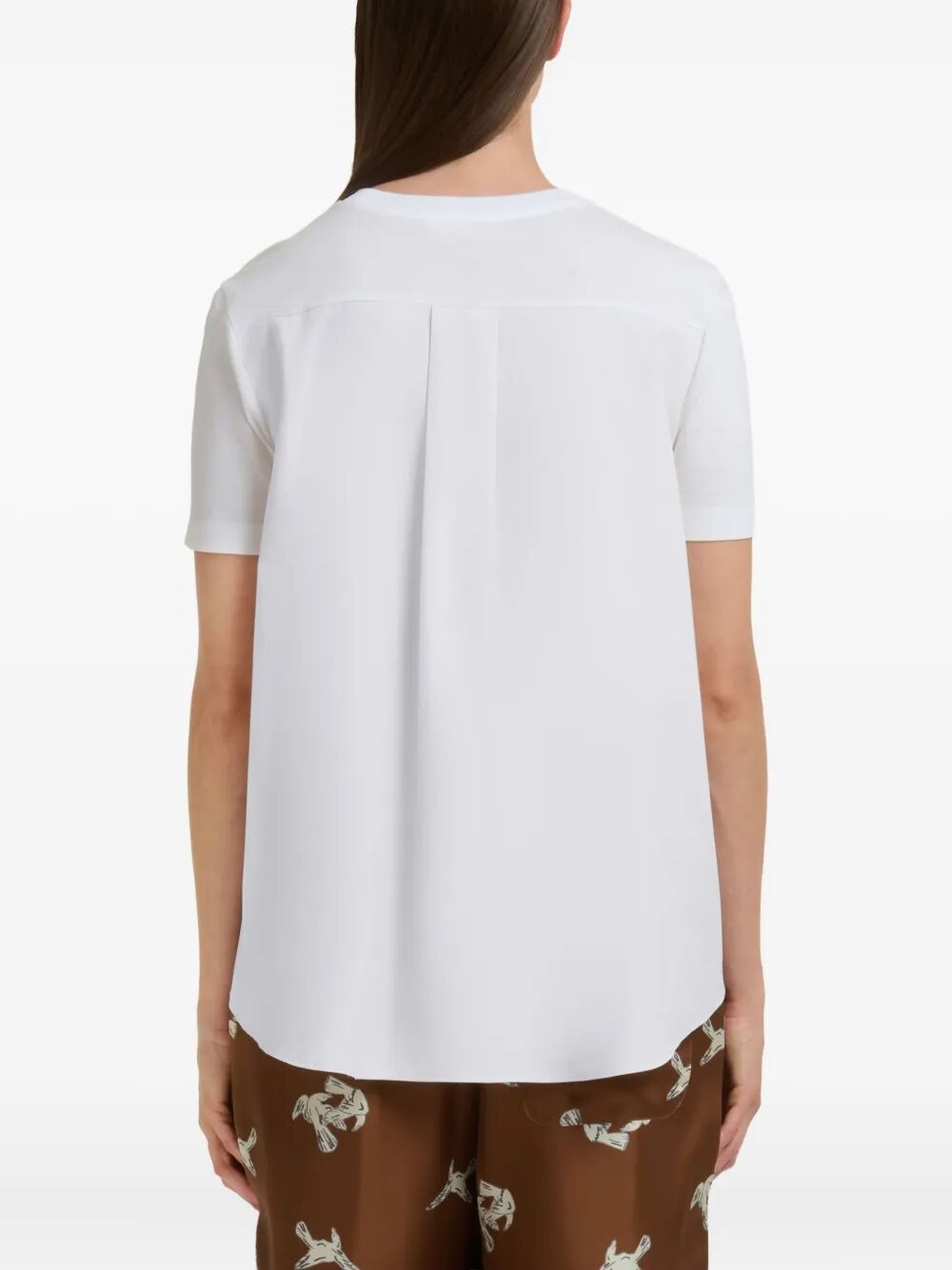 Marni Women Cotton T-Shirt With Embroidered Marni Logo MARNI