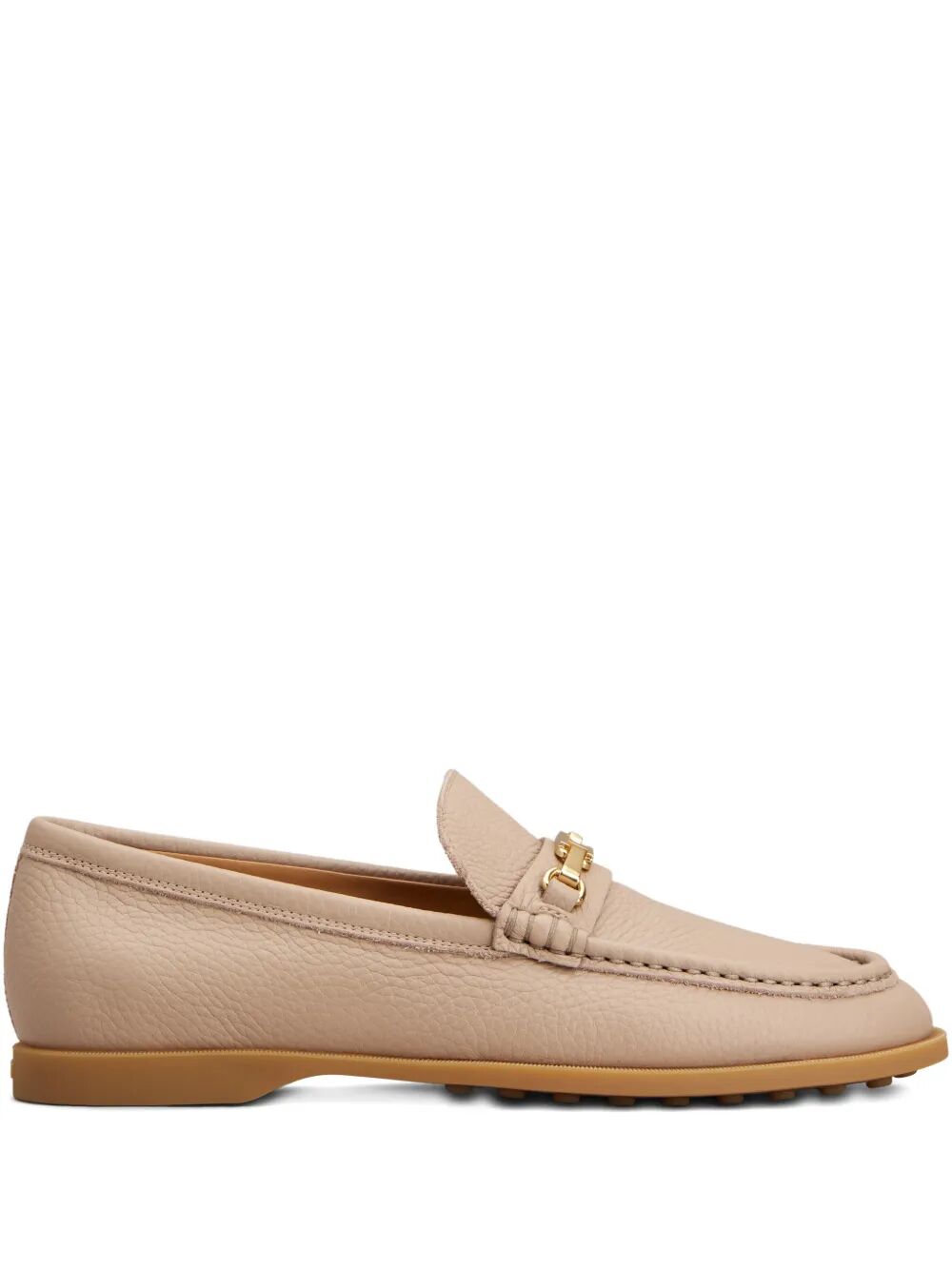 Tod's Women Gold-Tone Buckle Grained Leather Loafers TOD'S