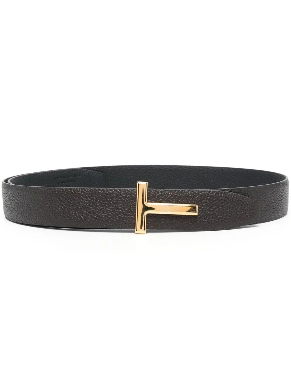 Tom Ford Men Grained Leather T-Buckle Belt TOM FORD