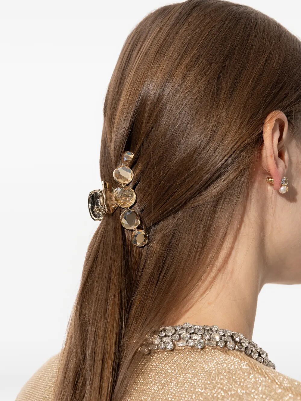 Jimmy Choo Women Gold-Finish Crystal Claw Hair Clip JIMMY CHOO