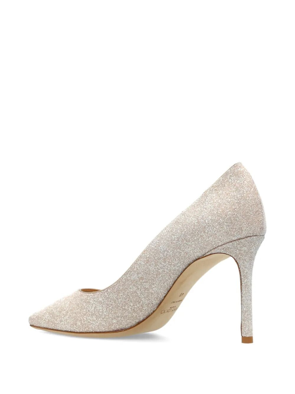 Jimmy Choo Women Romy 85 Champagne Coarse Glitter Fabric Pumps JIMMY CHOO