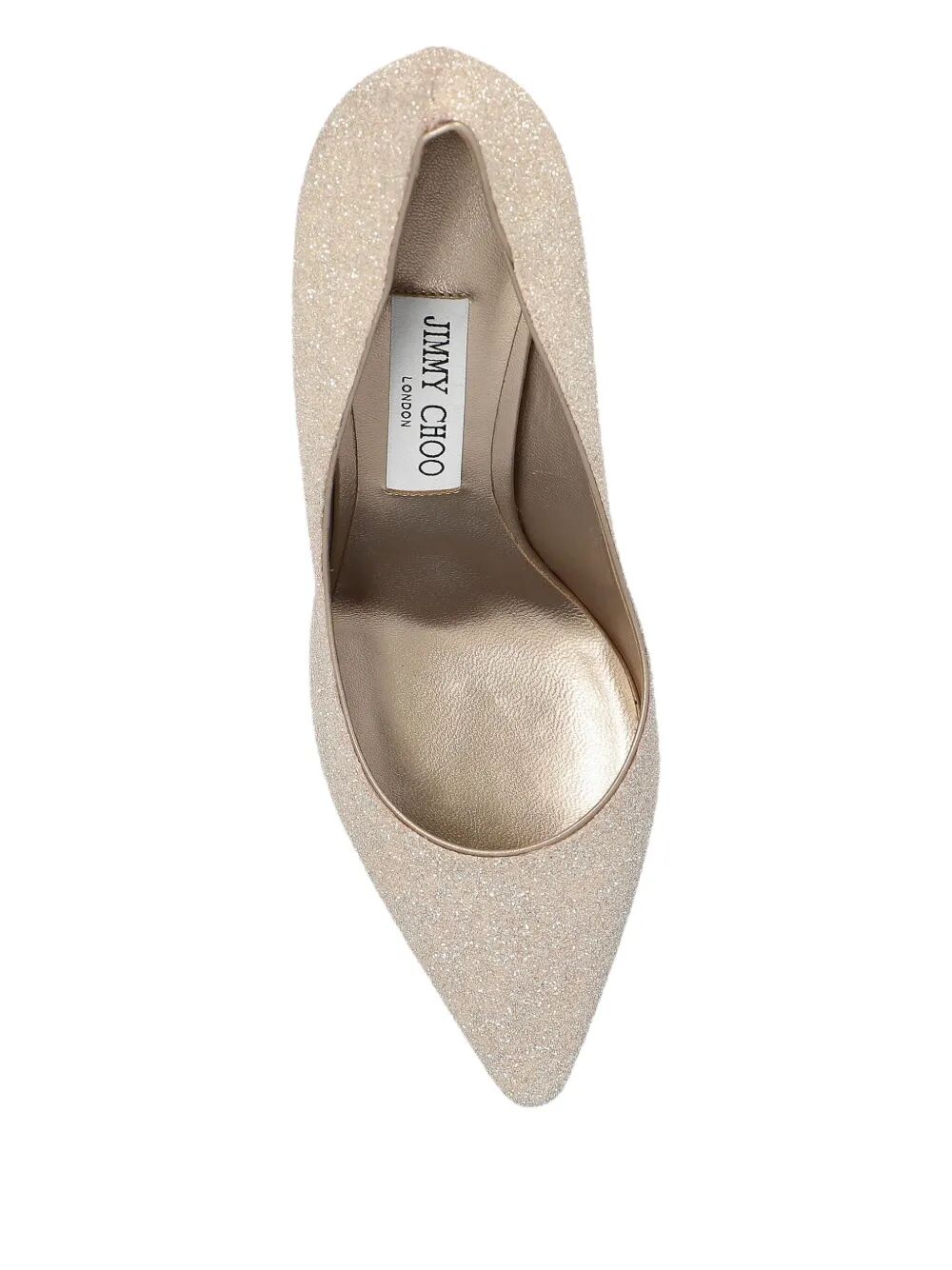 Jimmy Choo Women Romy 85 Champagne Coarse Glitter Fabric Pumps JIMMY CHOO