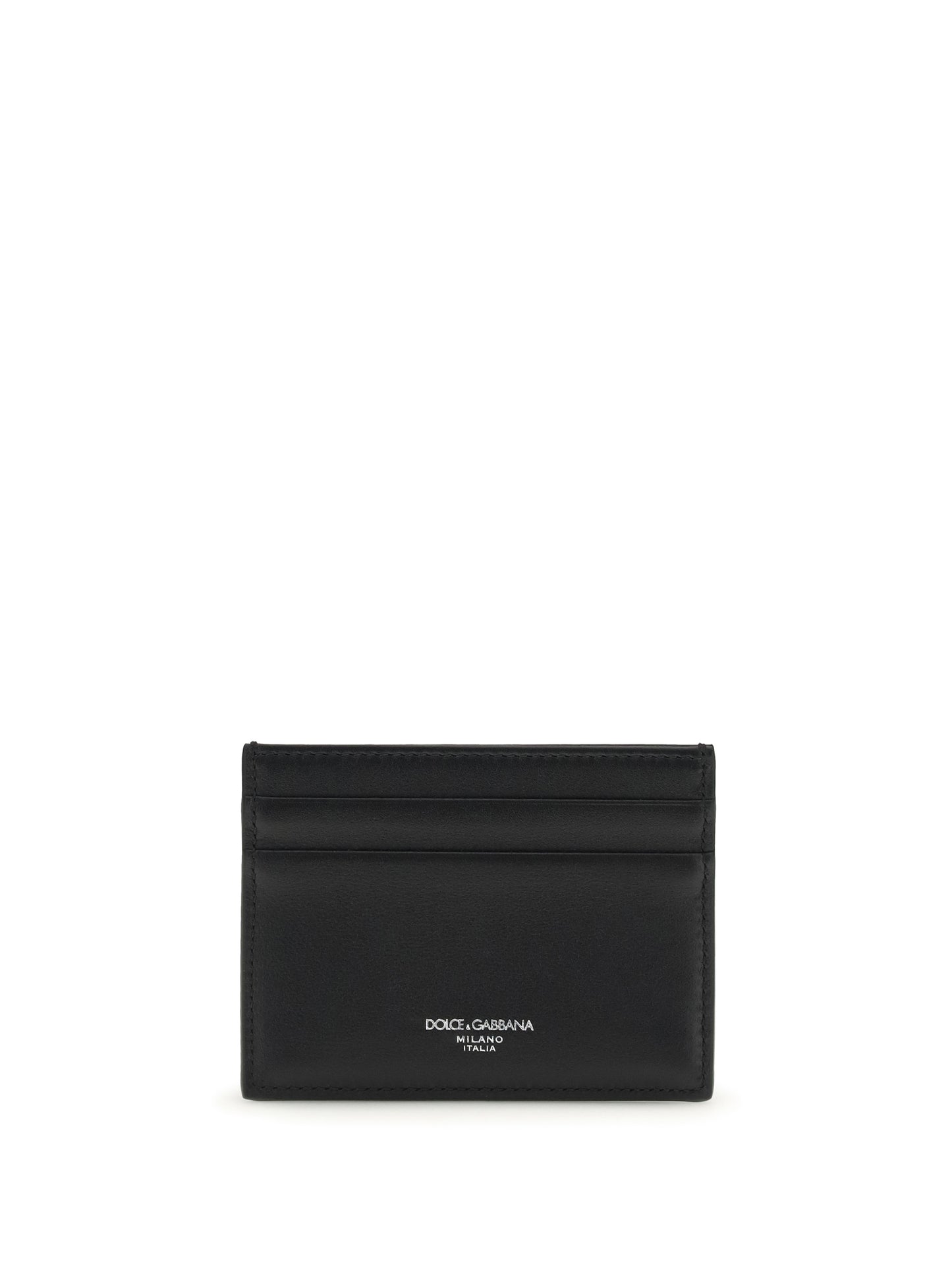 Dolce & Gabbana Men Calfskin Plongé Cardholder With Woven Detail DOLCE & GABBANA