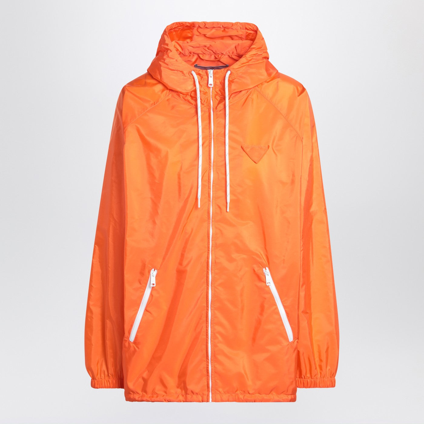 Prada Orange Raincoat In Lightweight Re-Nylon Women PRADA