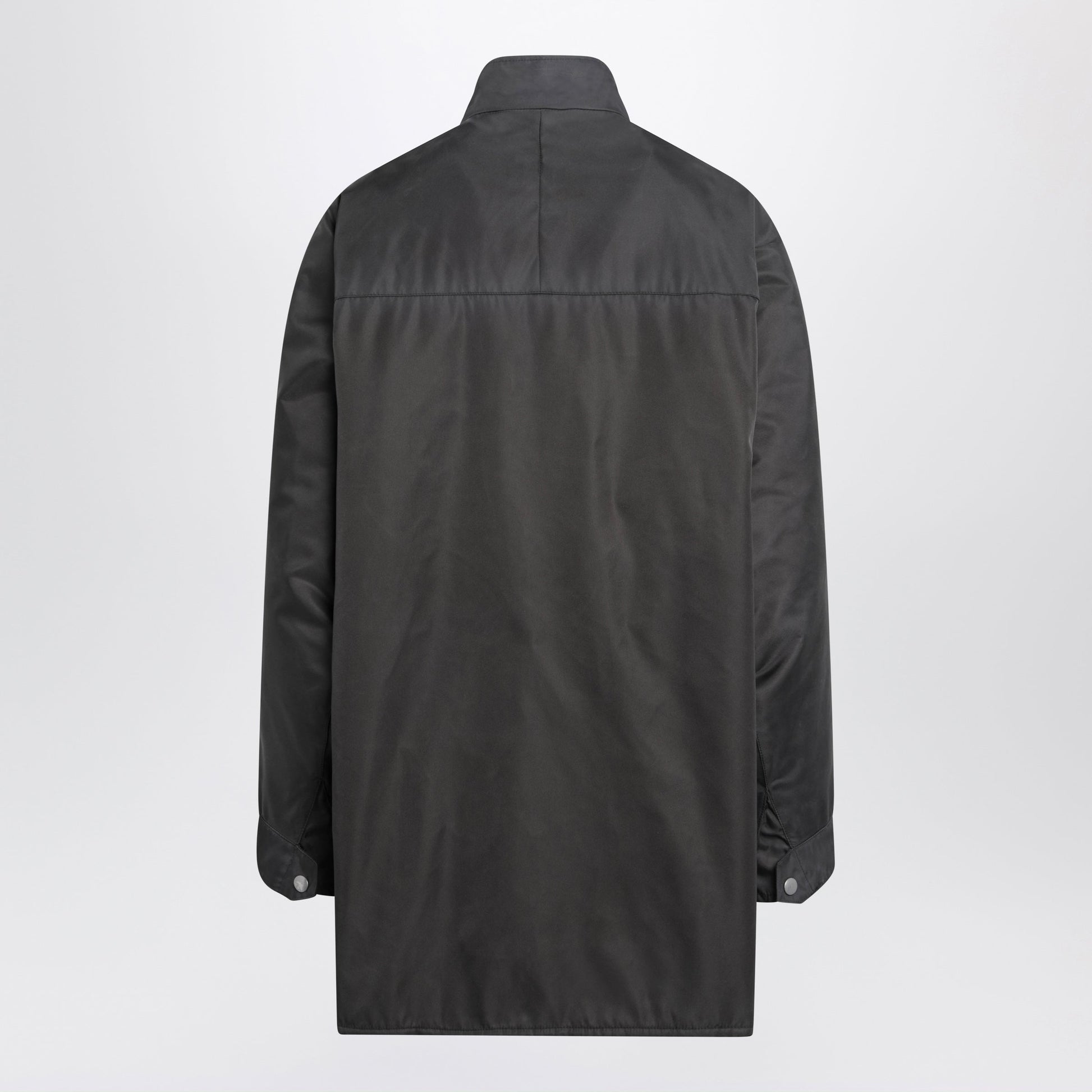 Prada Lead-Colored Washed Re-Nylon Raincoat Women PRADA