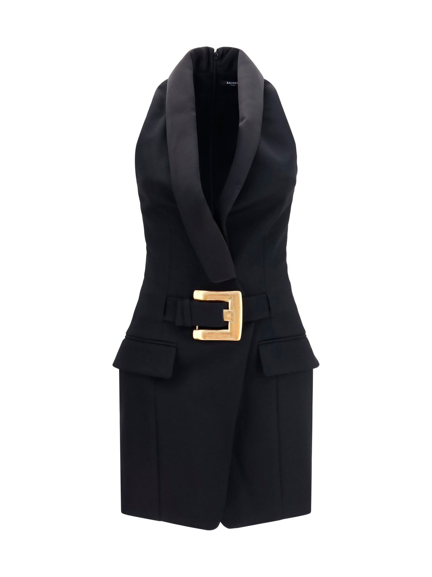 Balmain Women Grain De Poudre Belted Dress BALMAIN