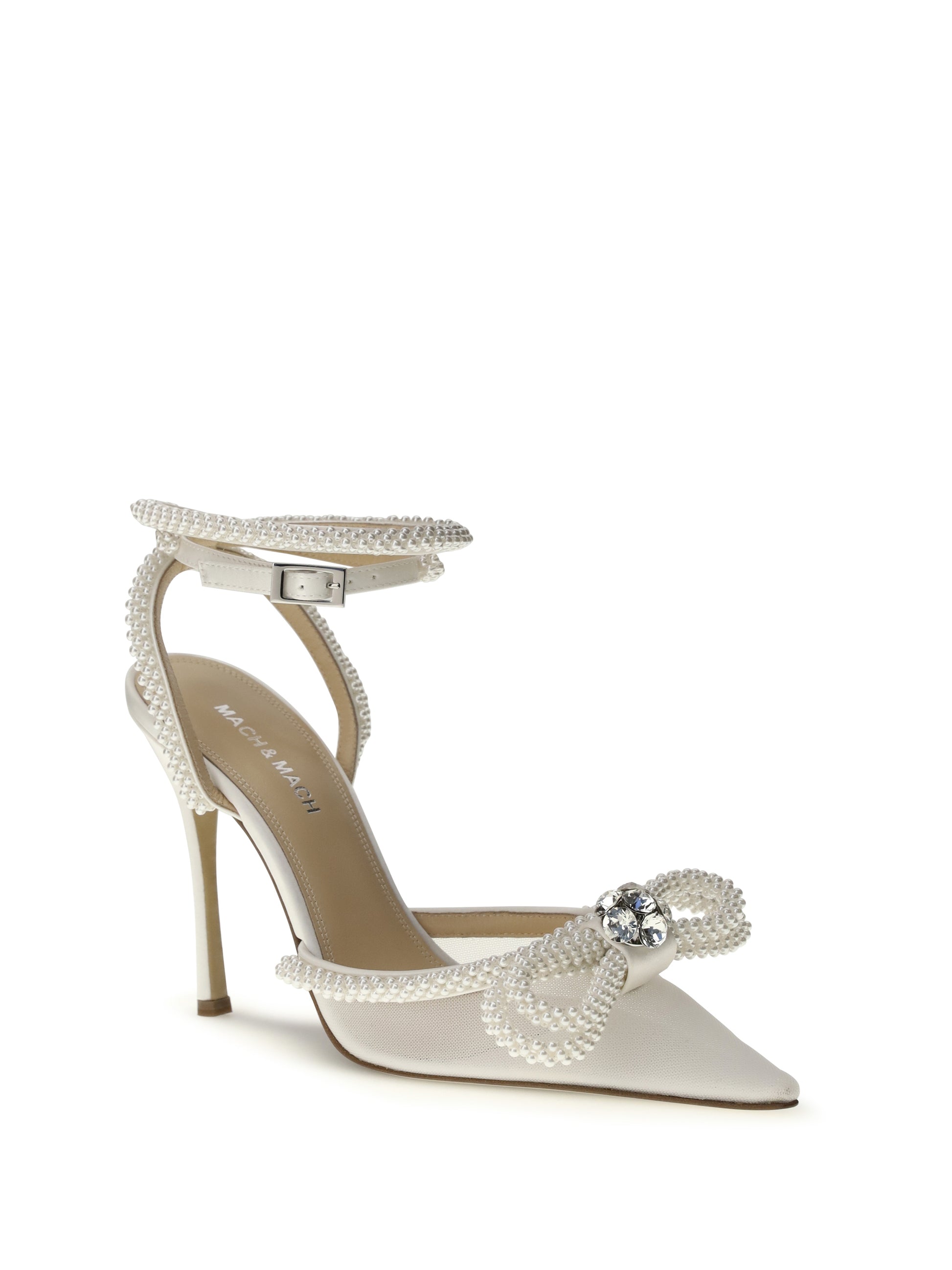 Mach & Mach Women Double Bow Satin Pumps MACH & MACH