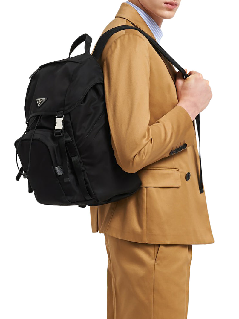 Prada Men Backpack In Re-Nylon And Saffiano Leather PRADA