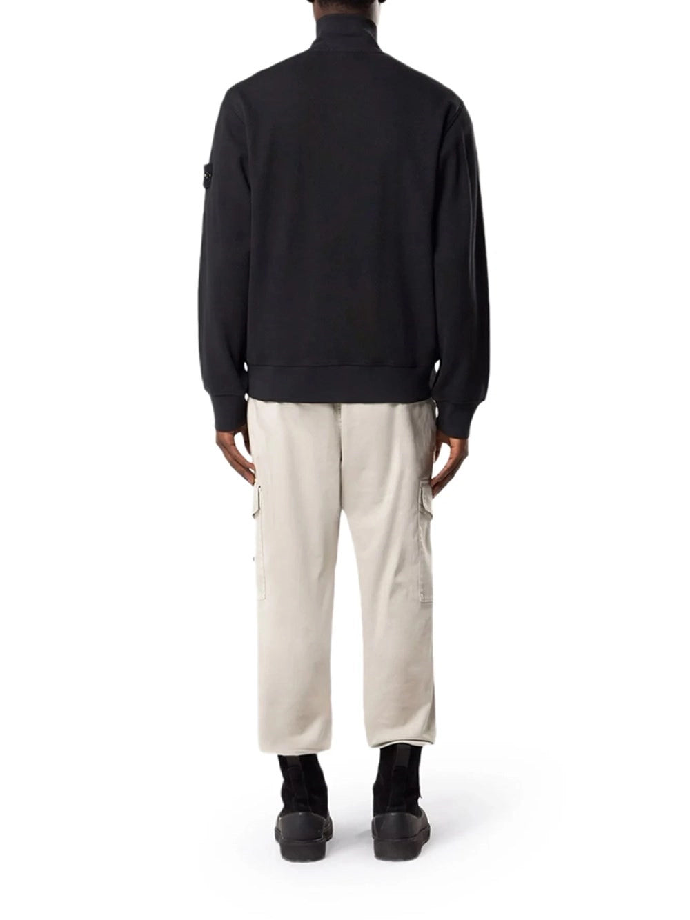 Stone Island Men Mesh Stitch Organic Cotton Fleece Sweatshirt STONE ISLAND