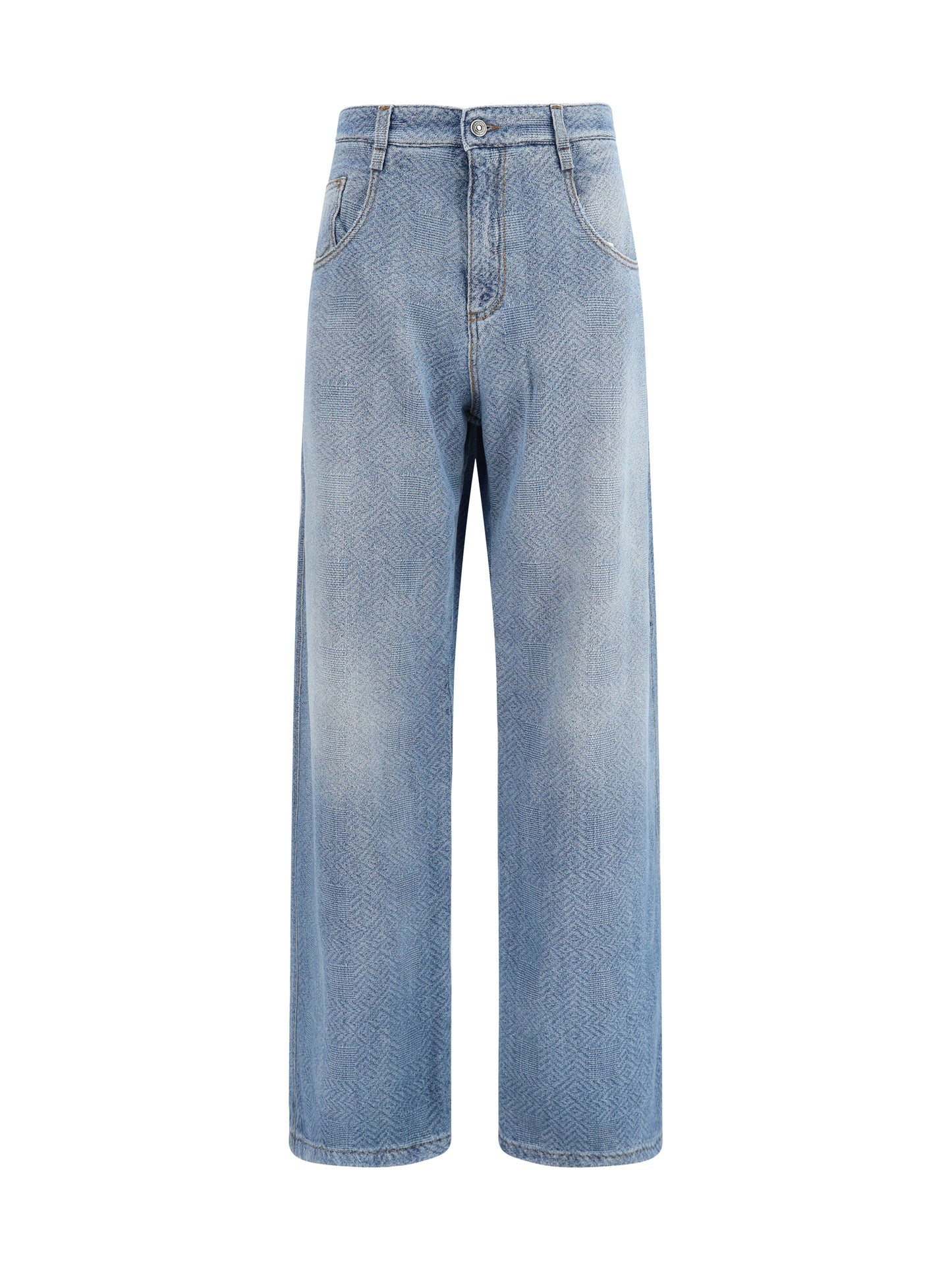 Ermanno Scervino Women Baggy Jeans In Pure Cotton With Resca Pattern ERMANO SCERVINO