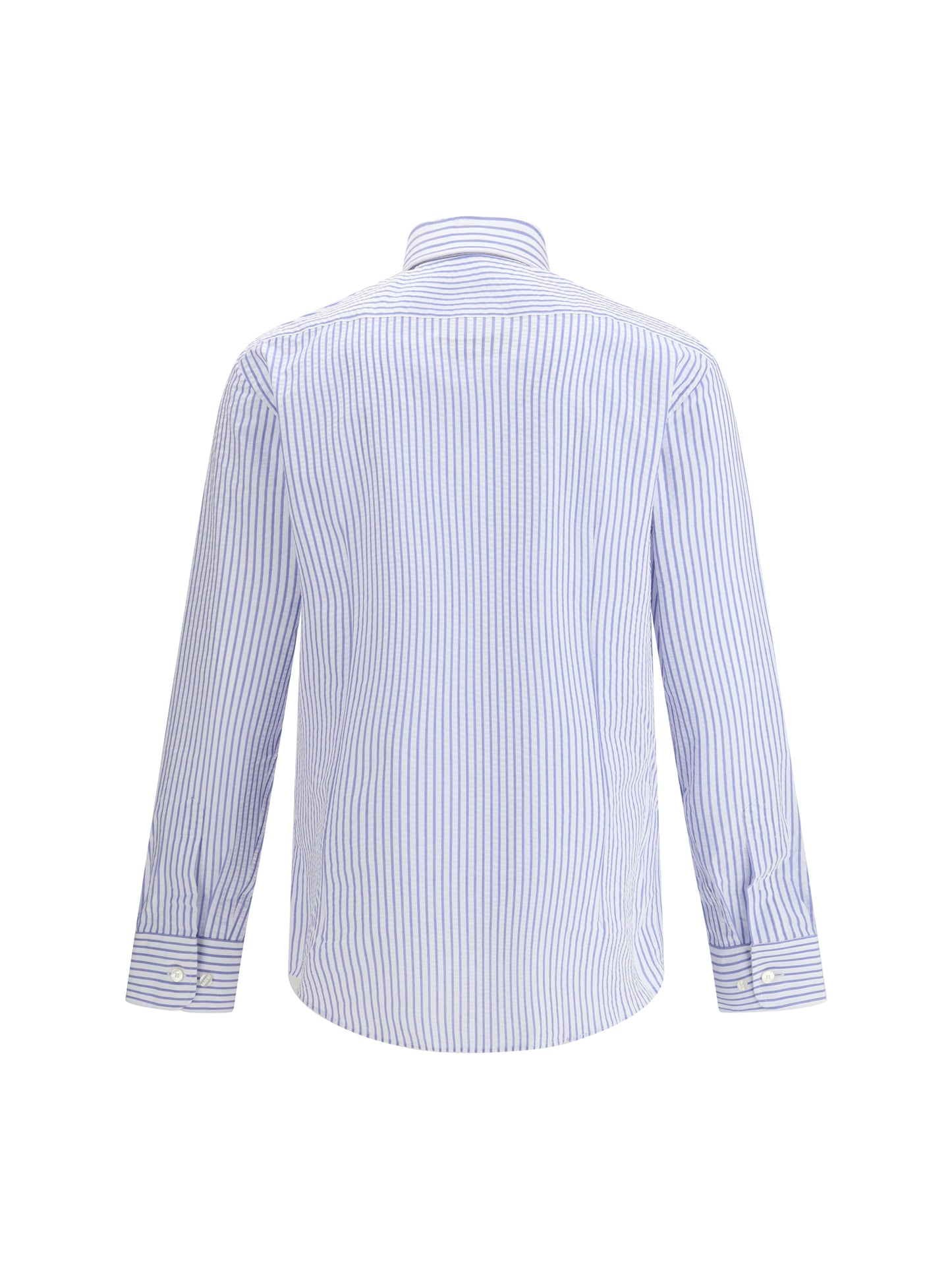 Etro Men Striped Cotton Shirt With An Embroidered Pegaso Logo On The Chest ETRO