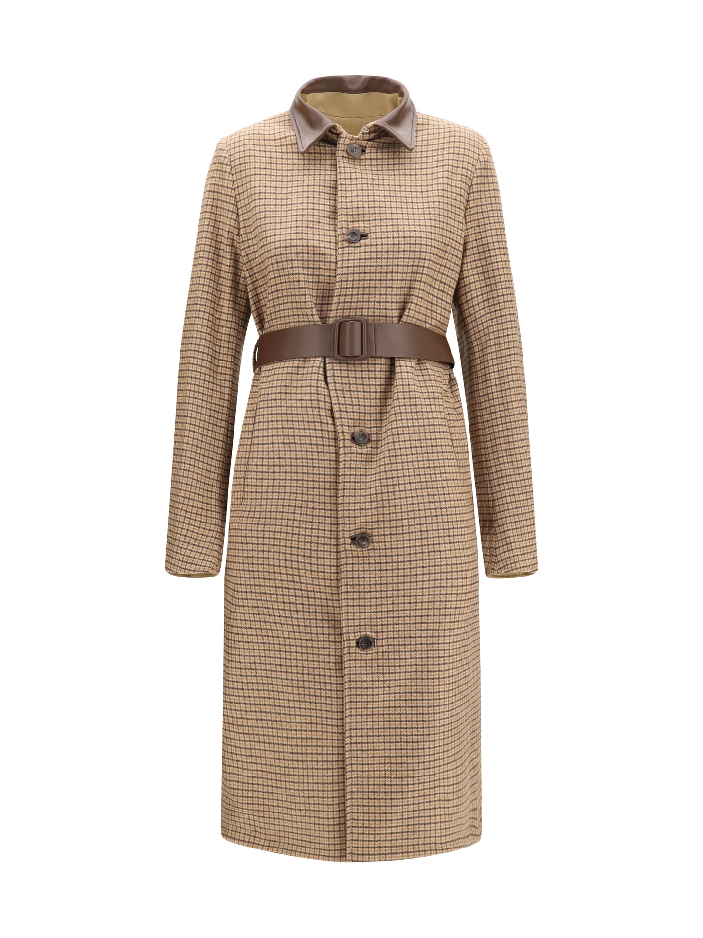 Jacob Cohen Women Reversible Cotton Gabardine And Cashmere Pied-De-Poule Trench Coat JACOB COHEN