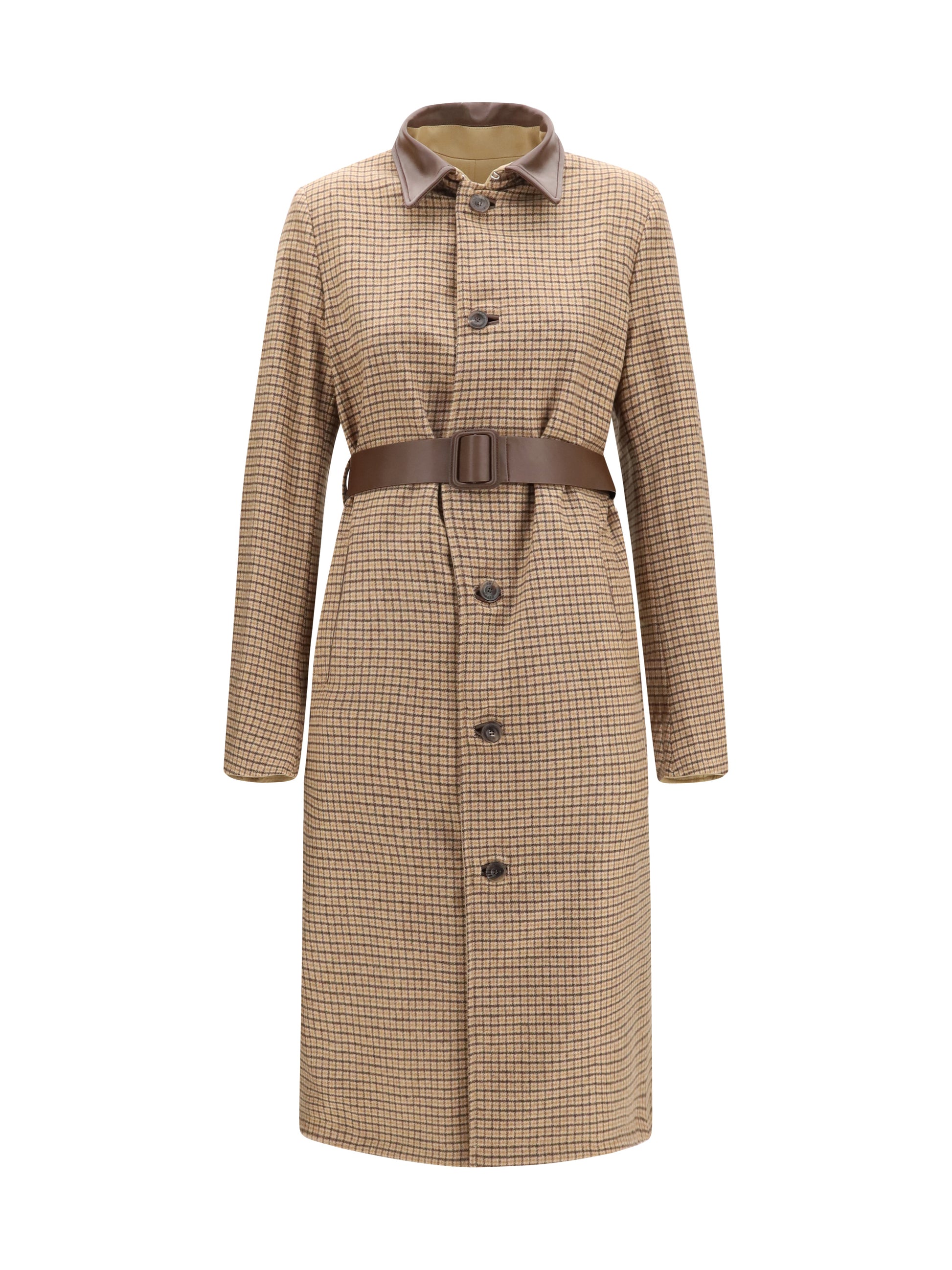 Jacob Cohen Women Reversible Cotton Gabardine And Cashmere Pied-De-Poule Trench Coat JACOB COHEN