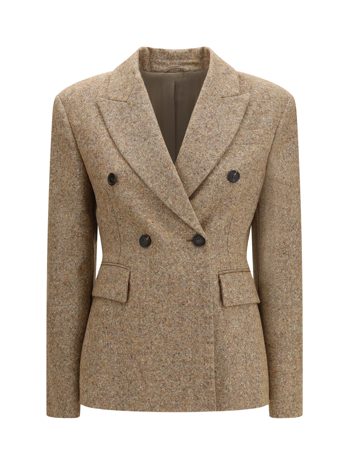 Brunello Cucinelli Women Virgin Wool Donegal Jacket With Monili BRUNELLO CUCINELLI