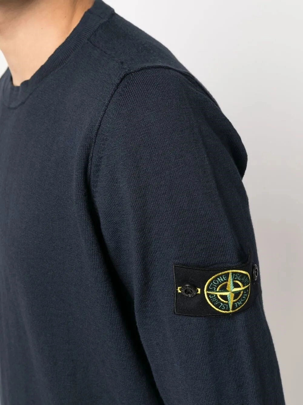Stone Island Men Stocking Stitch Organic Cotton Nylon Crewneck STONE ISLAND