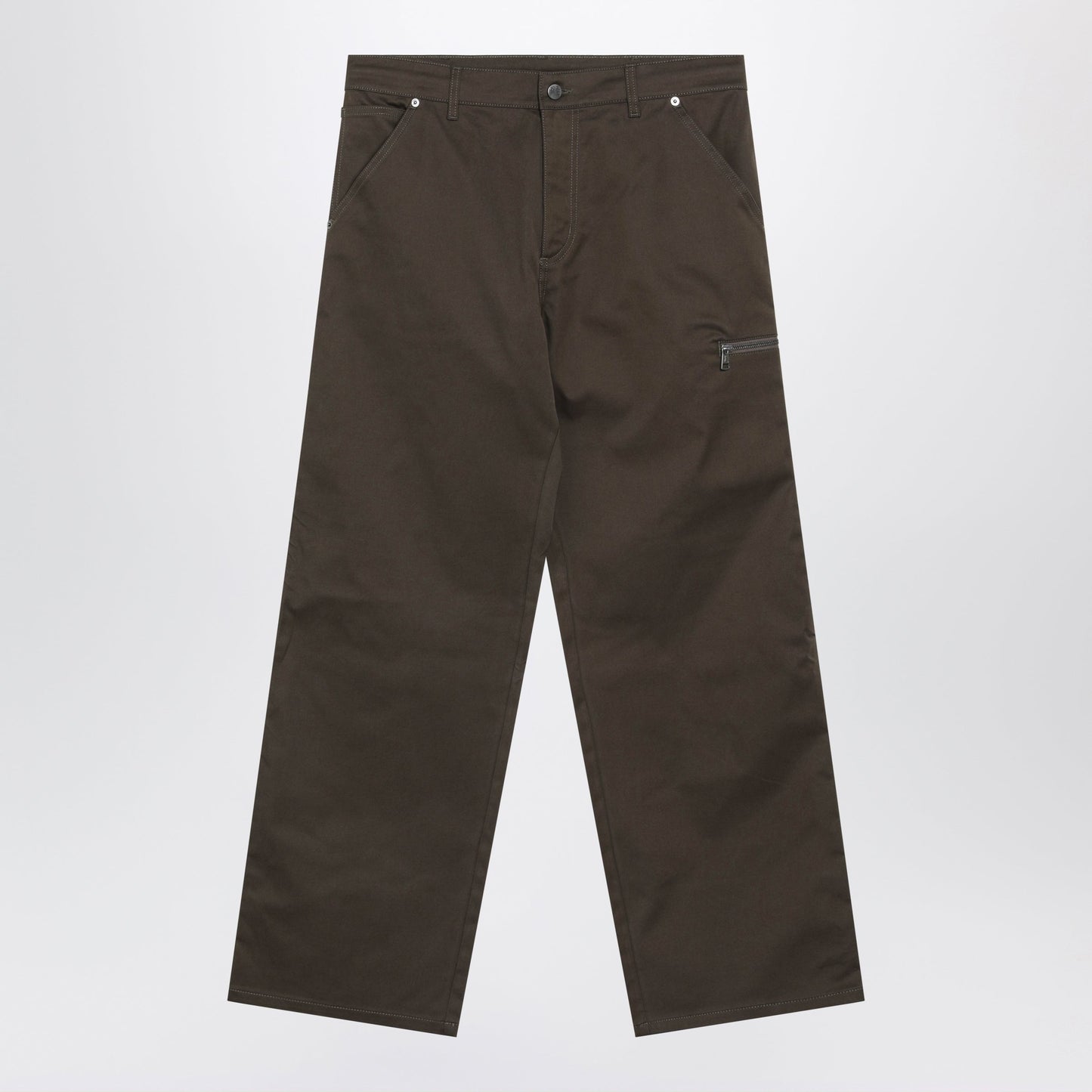 Moncler Khaki Green Technical Cotton Trousers Men MONCLER