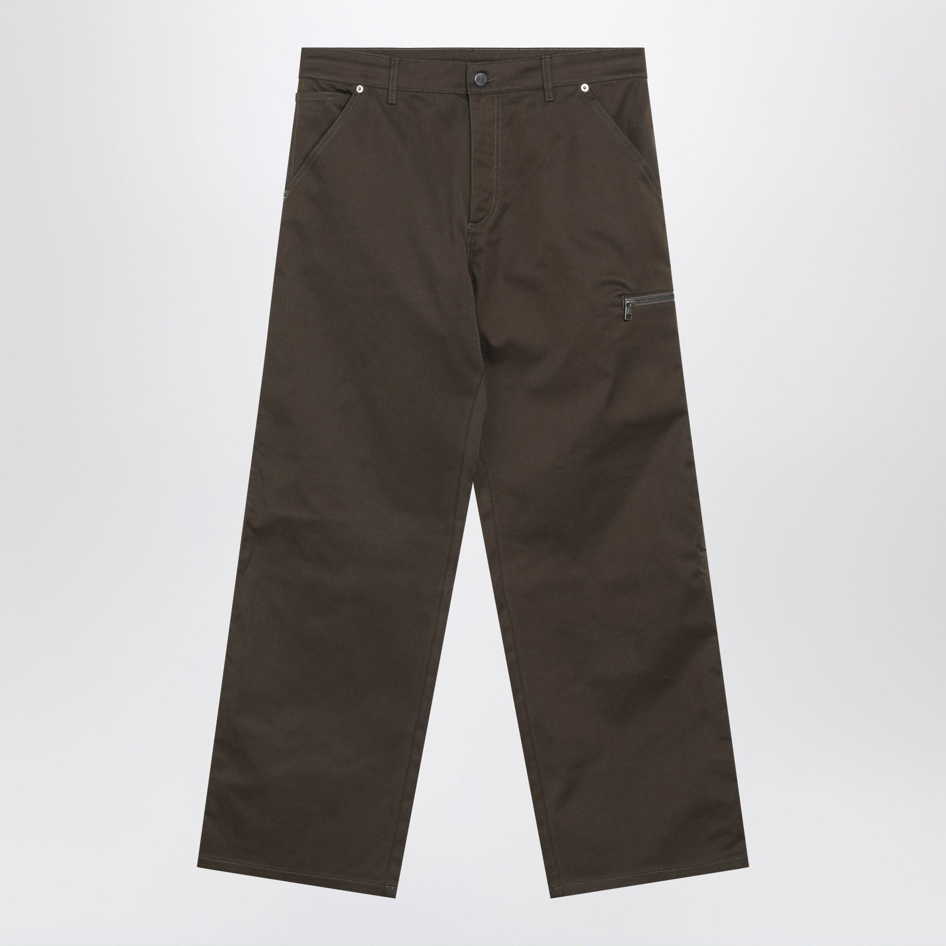 Moncler Khaki Green Technical Cotton Trousers Men MONCLER