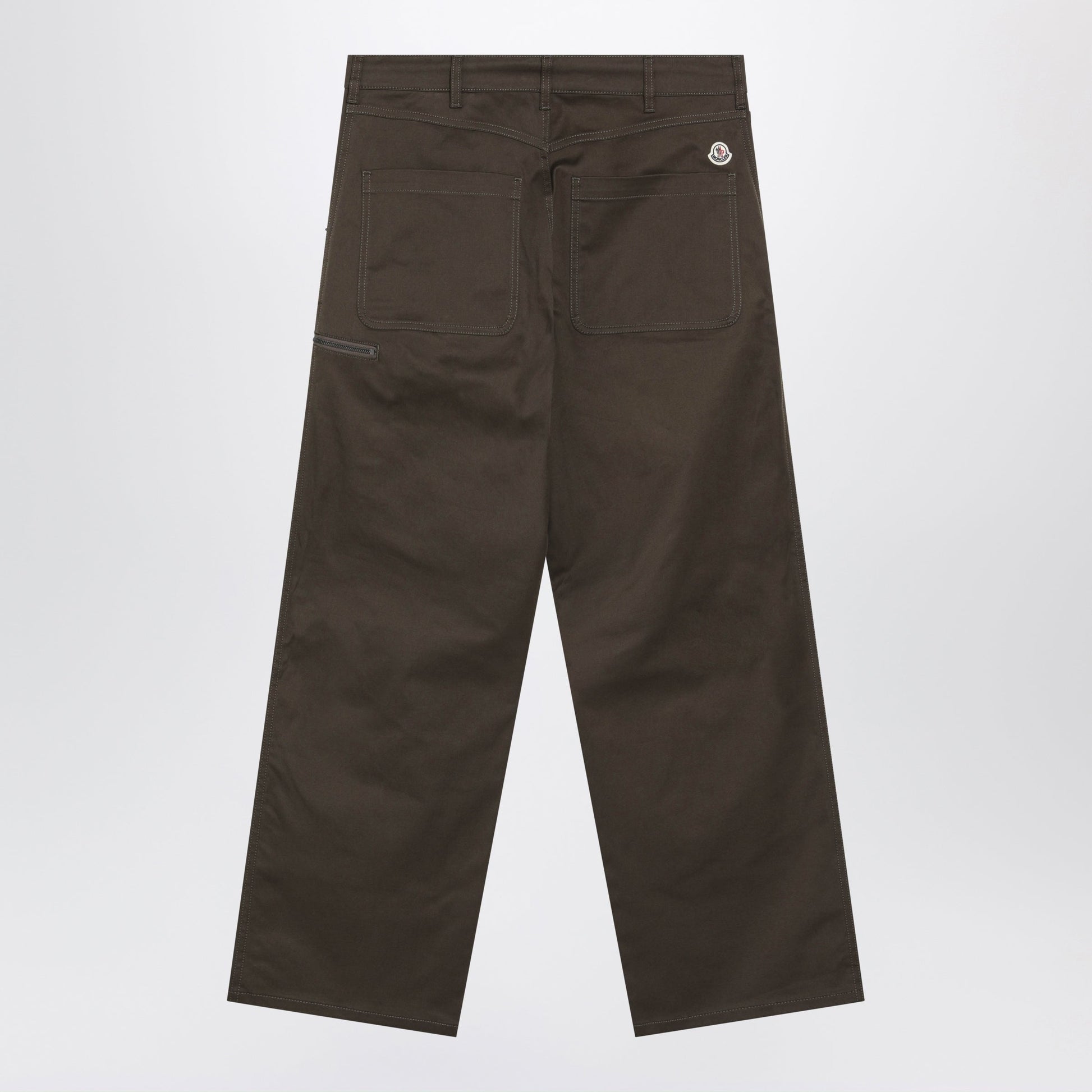 Moncler Khaki Green Technical Cotton Trousers Men MONCLER