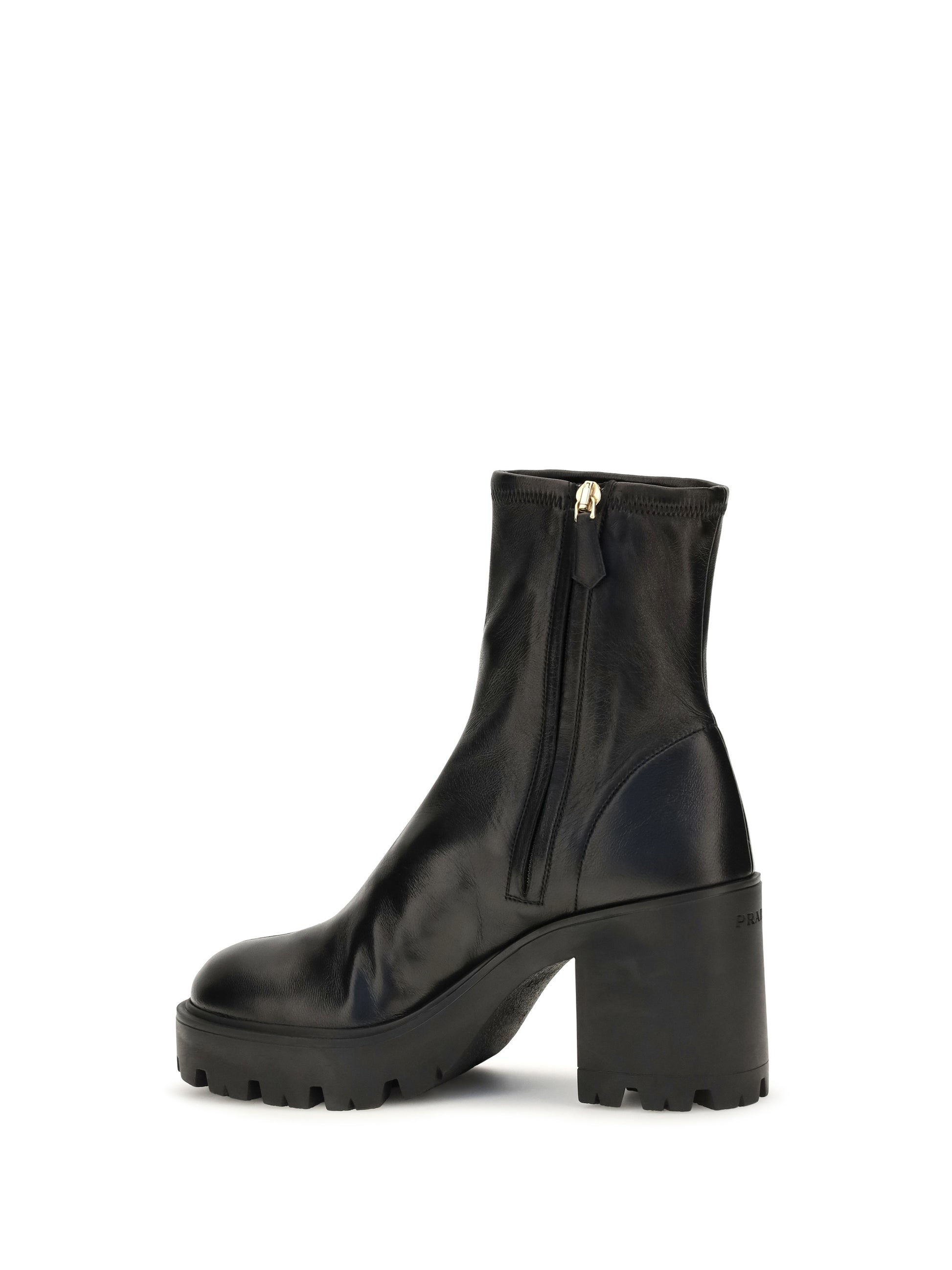 Prada Women Stretch Leather Platform Ankle Boots PRADA