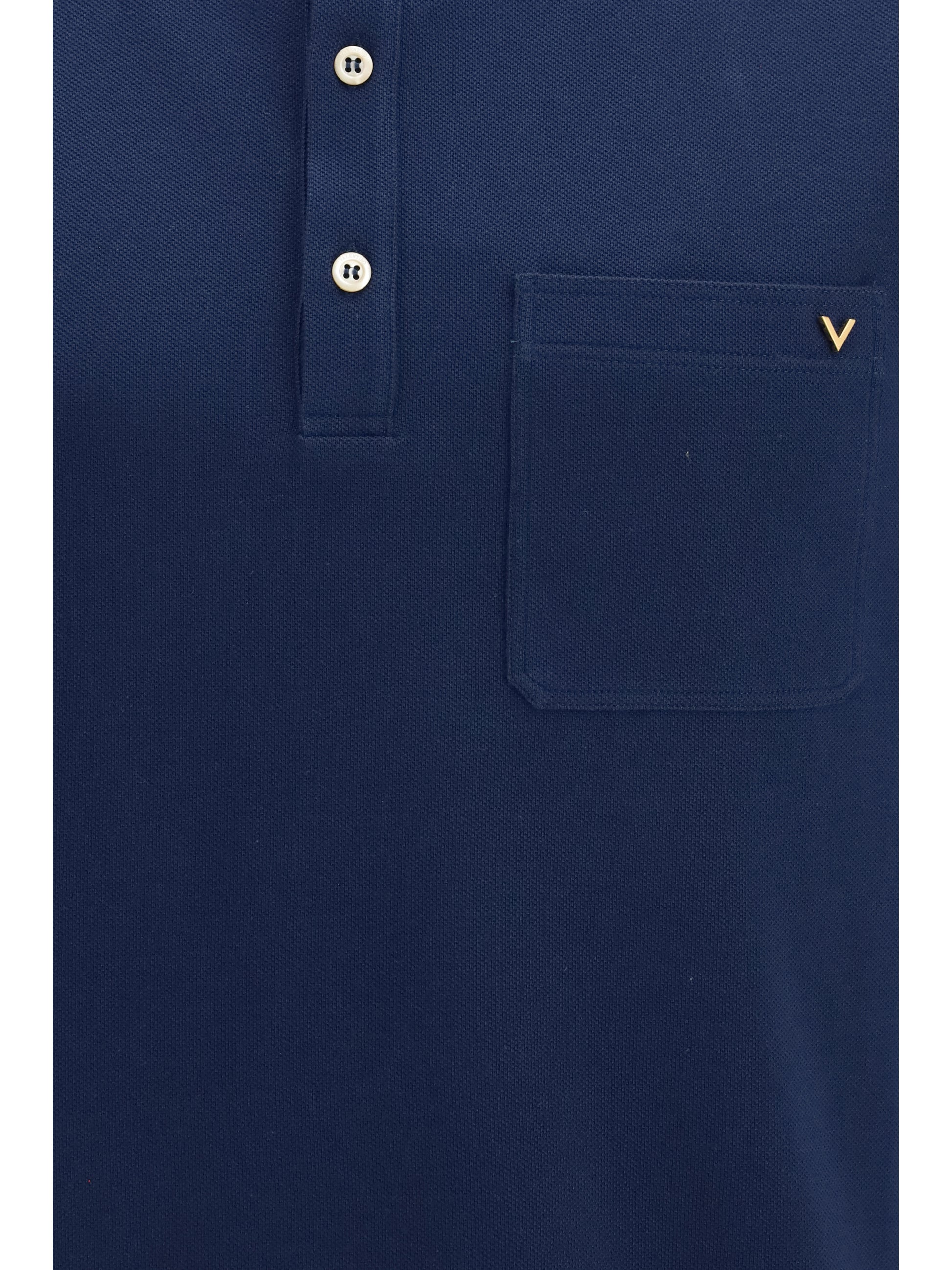 Valentino Men Cotton Piqué Polo With Vlogo VALENTINO