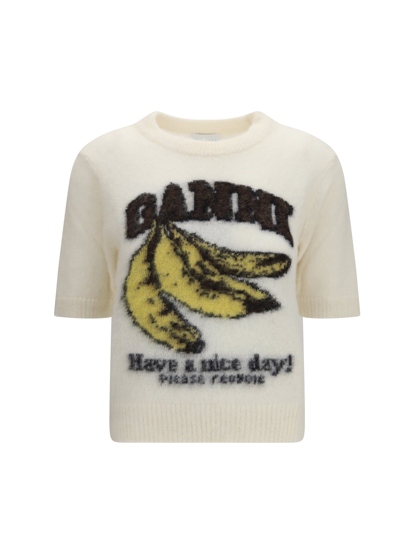 Ganni Women Alpaca Graphic Knit T-Shirt GANNI