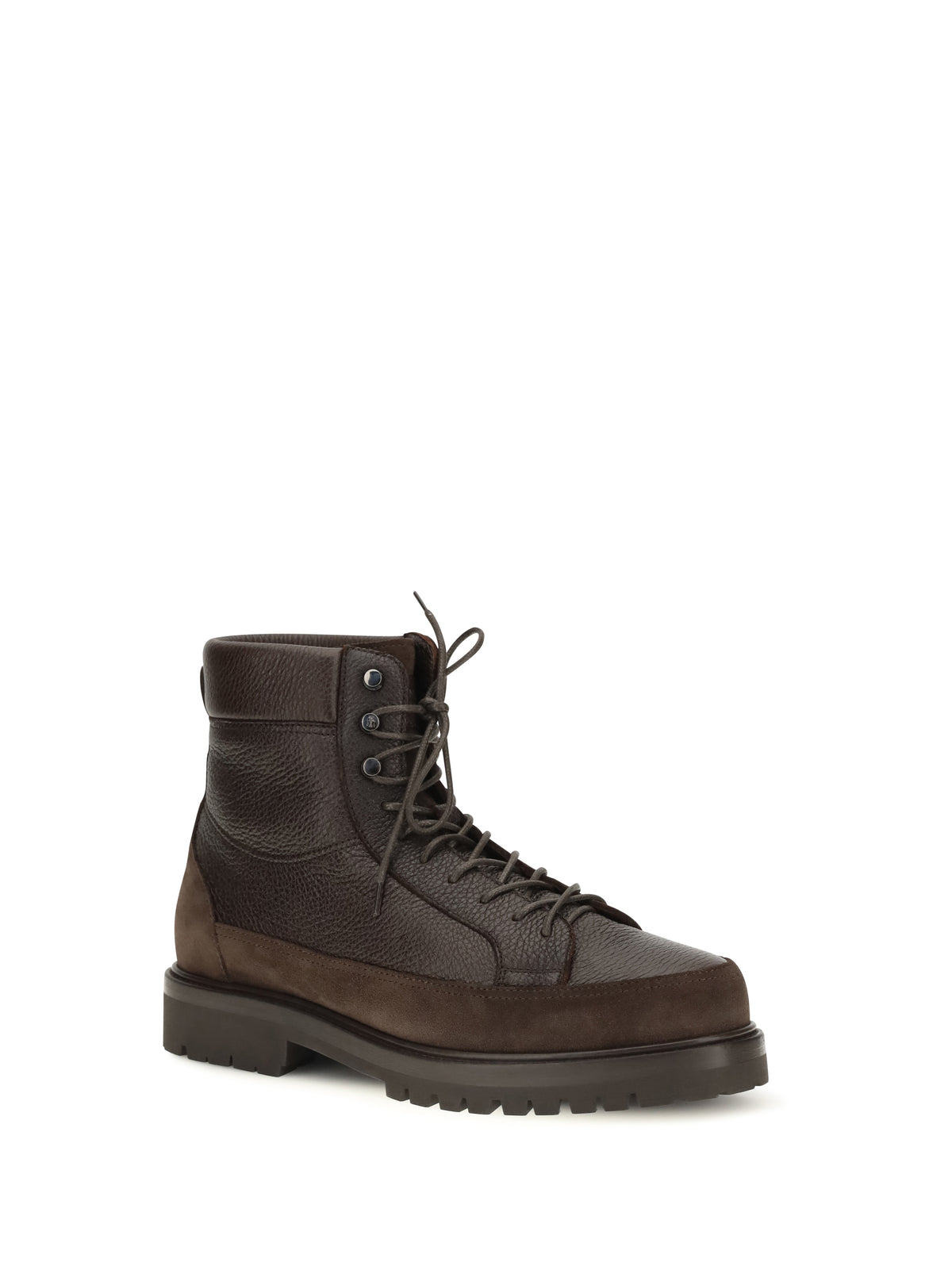 Brunello Cucinelli Men Explorer Délavé Deer Leather And Suede Booties BRUNELLO CUCINELLI