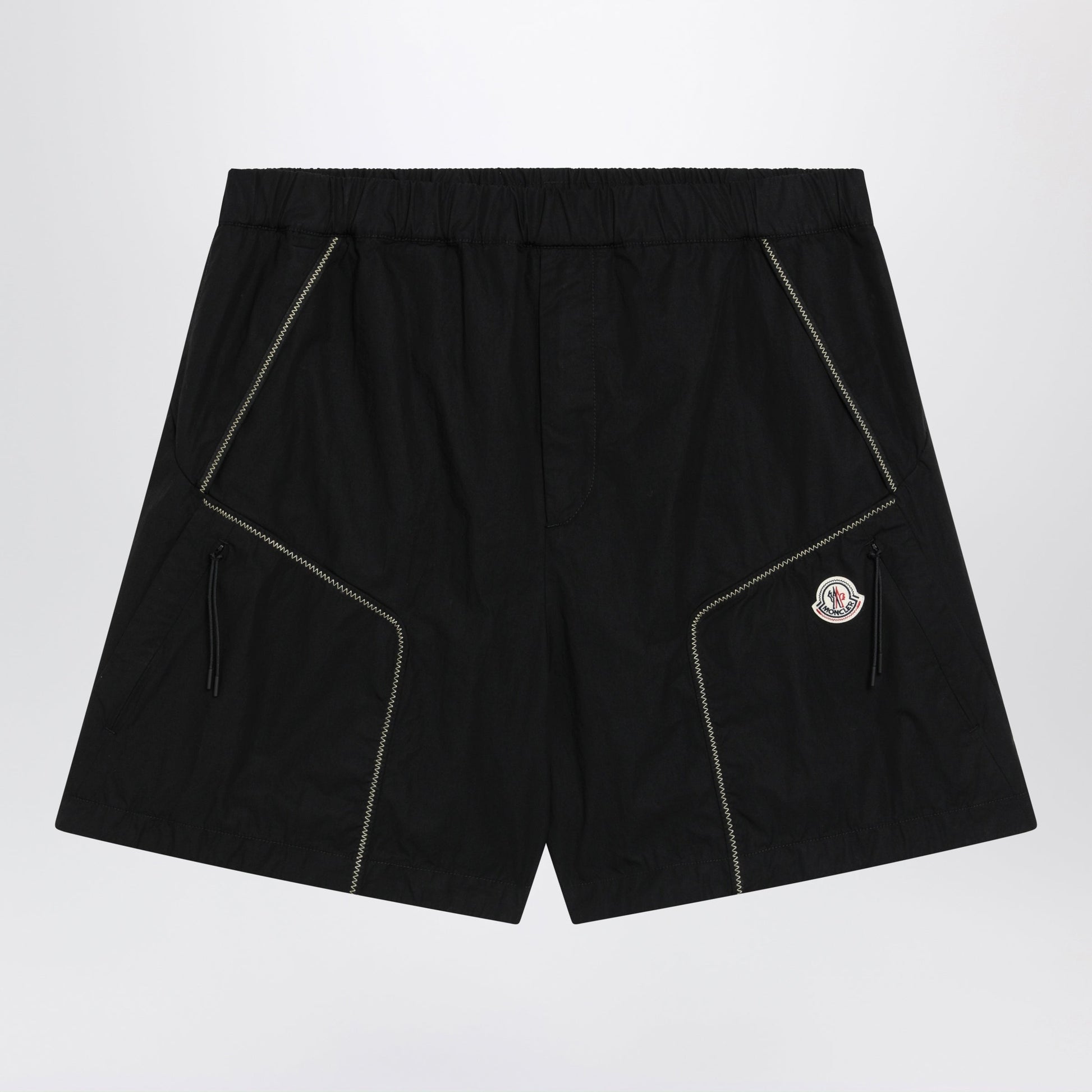 Moncler Black Cargo Shorts In Cotton Gabardine Men MONCLER