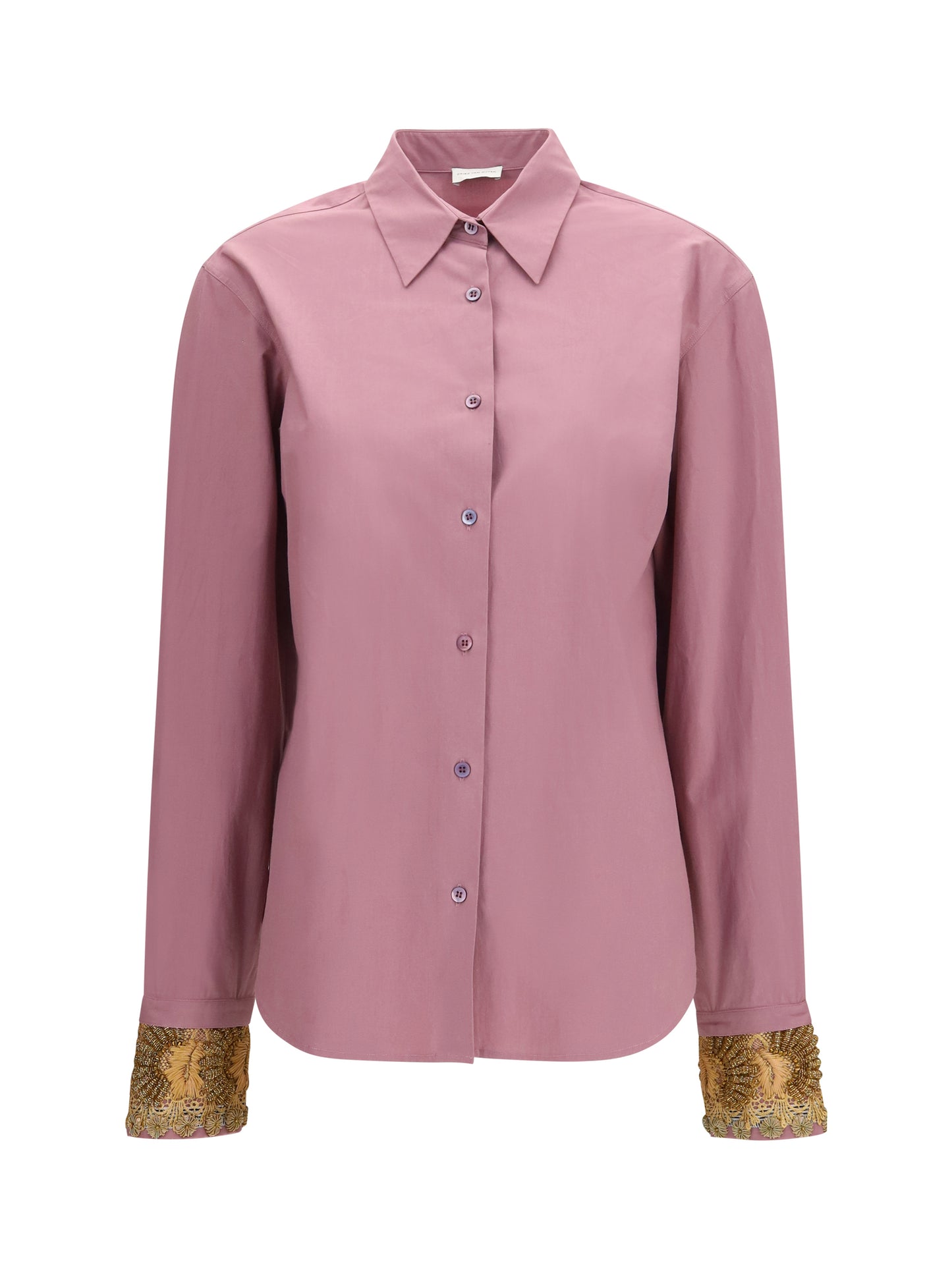Dries Van Noten Women Cotton Shirt With Floral Embroidered Cuffs DRIES VAN NOTEN