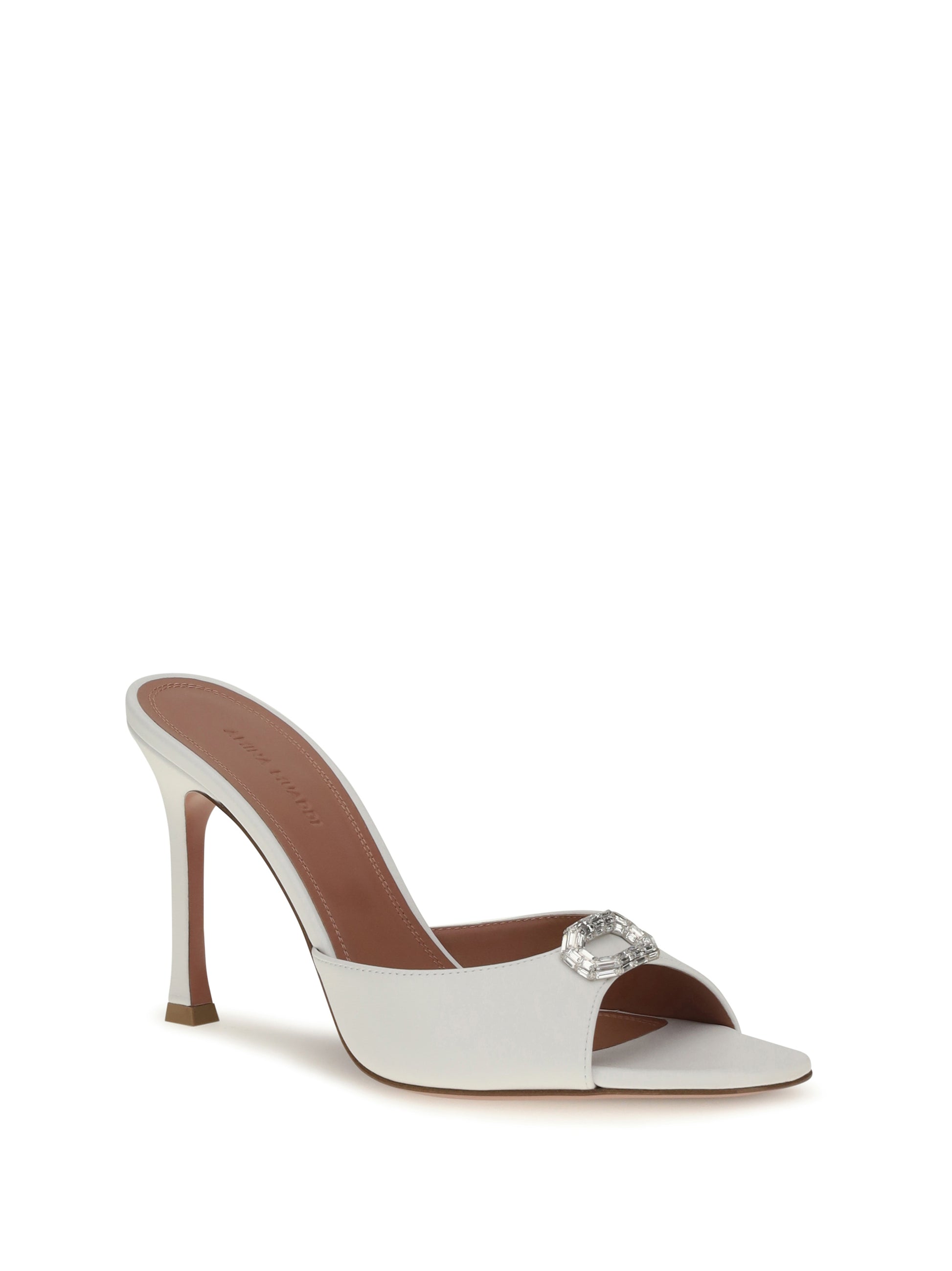 Amina Muaddi Women Camelia Leather Mule Sandals AMINA MUADDI