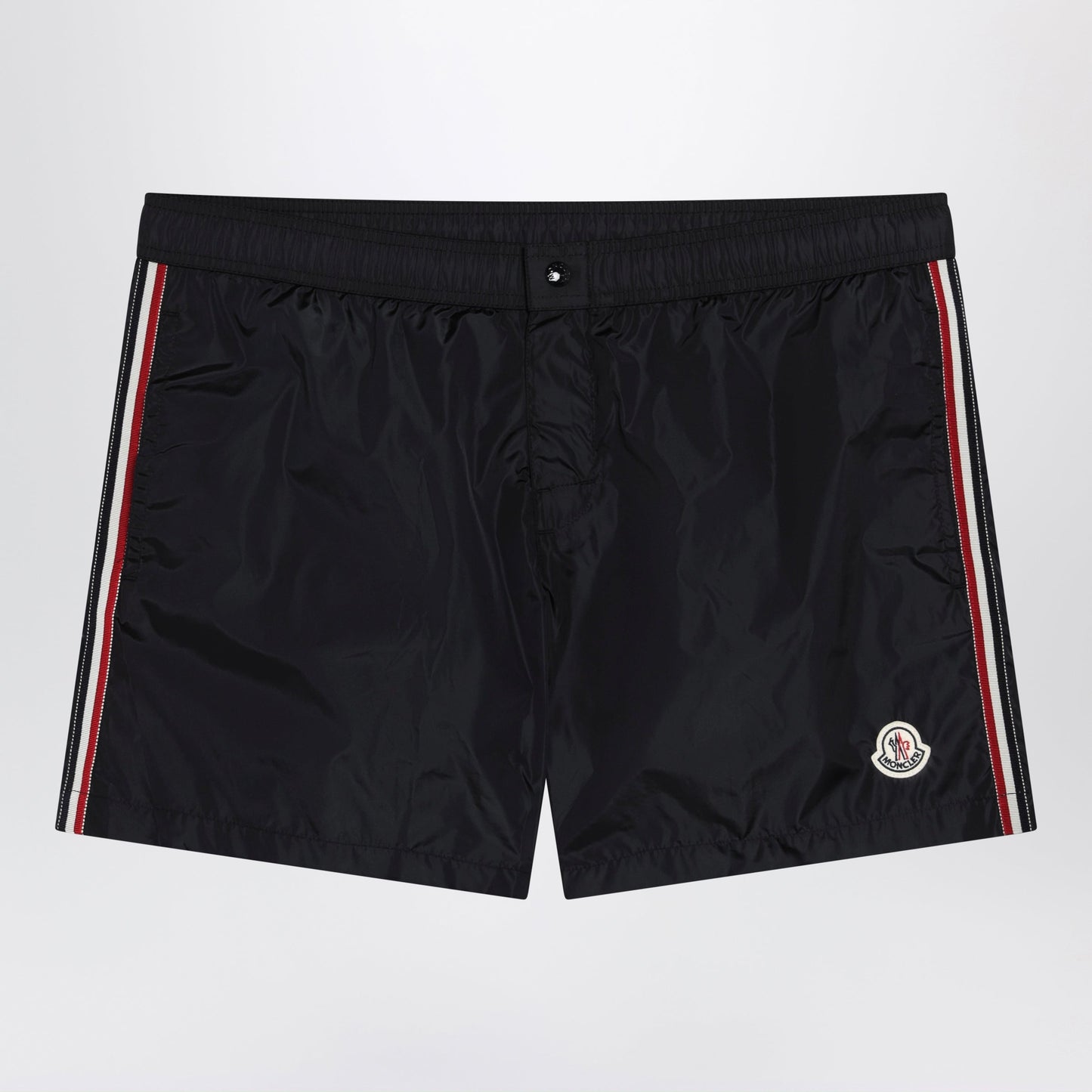 Moncler Black Swim Shorts With Logo Patch Men MONCLER