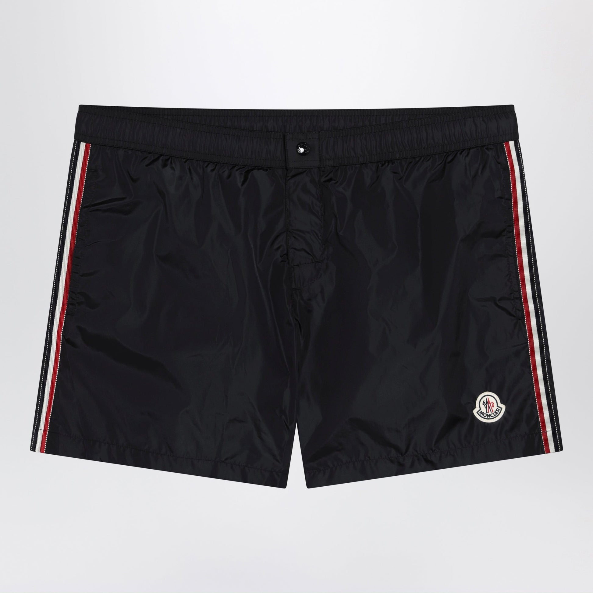 Moncler Black Swim Shorts With Logo Patch Men MONCLER
