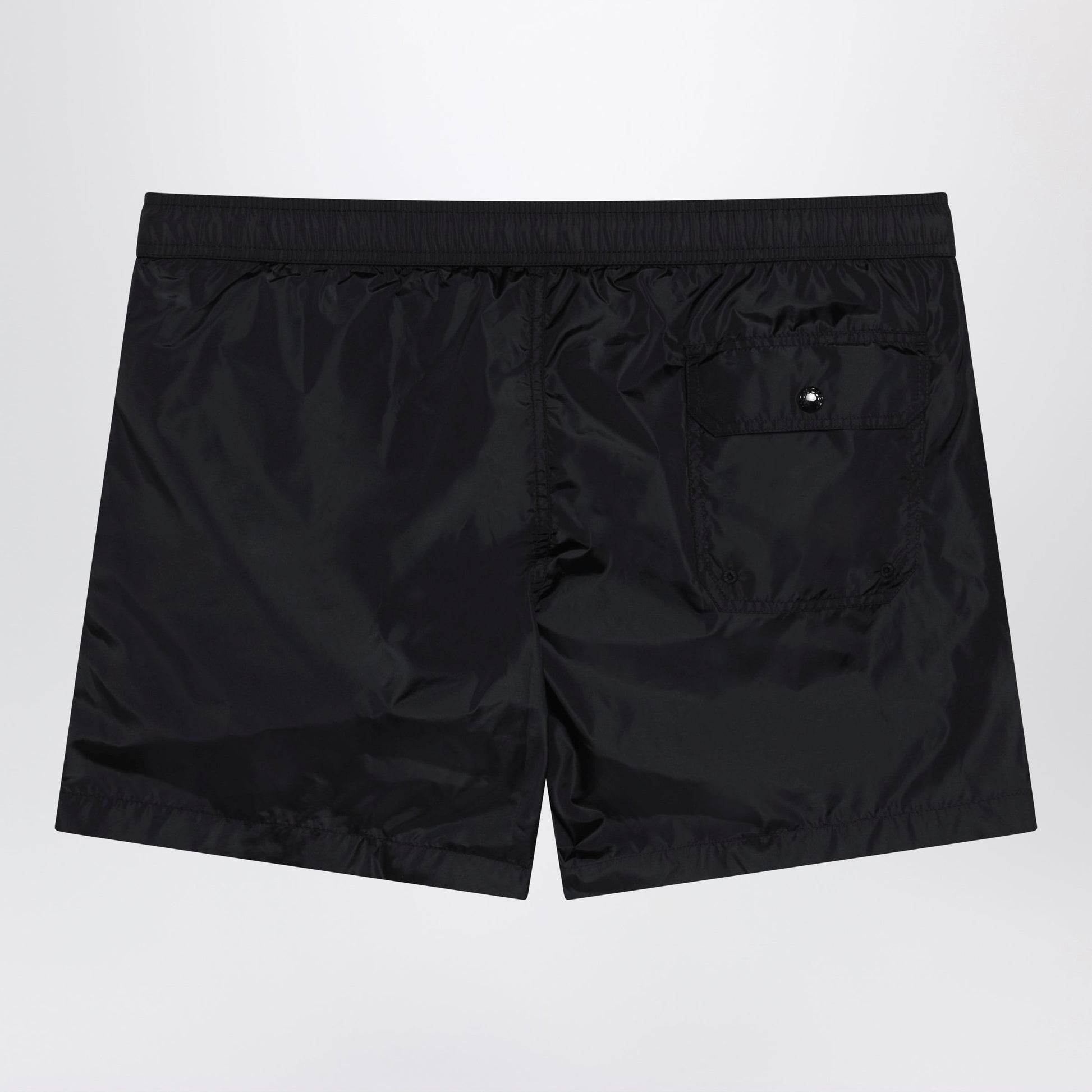 Moncler Black Swim Shorts With Logo Patch Men MONCLER