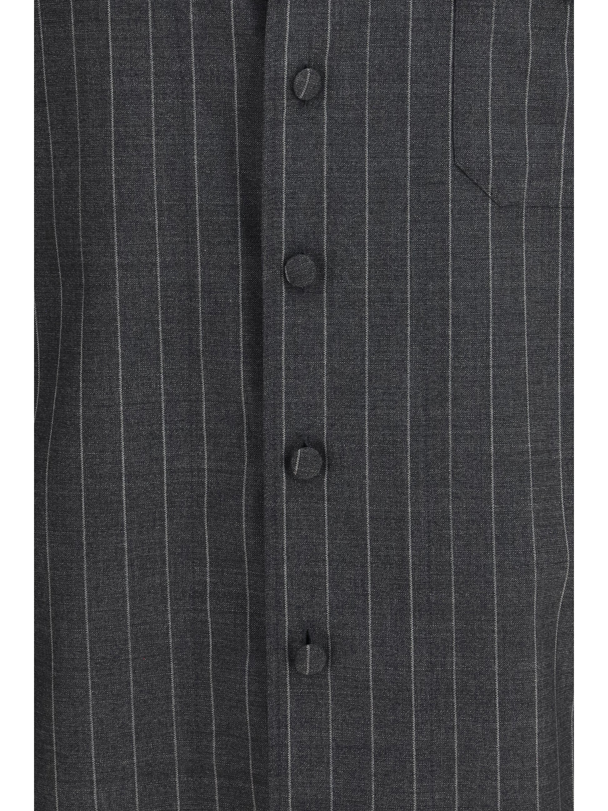 Dolce & Gabbana Men Pinstripe Wool Shirt DOLCE & GABBANA