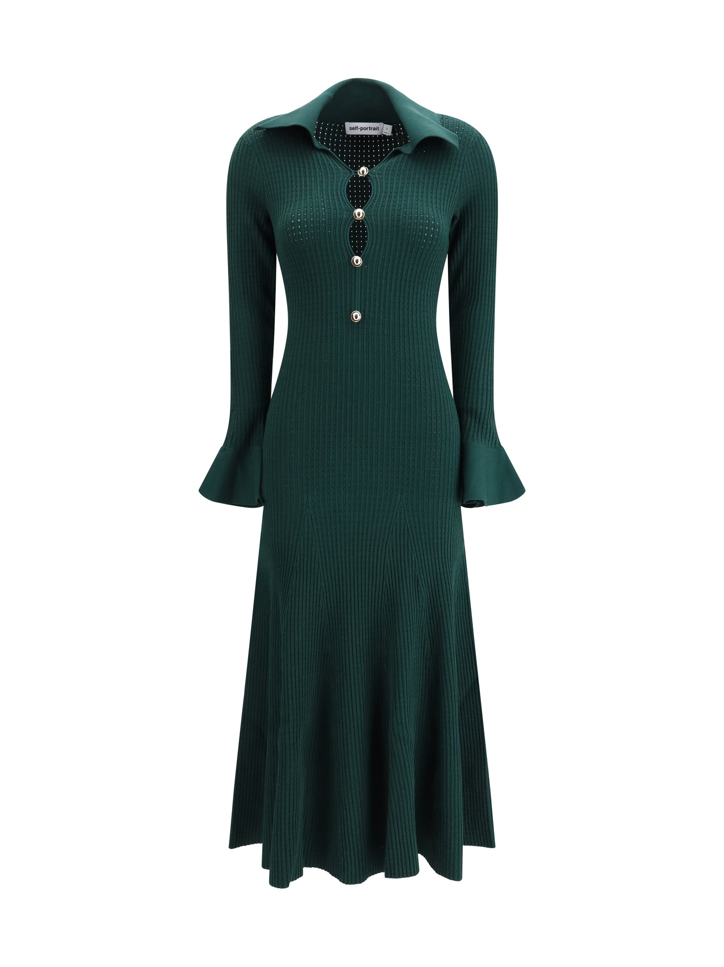 Self-Portrait Women Keyhole Knit Midi Dress SELF-PORTRAIT